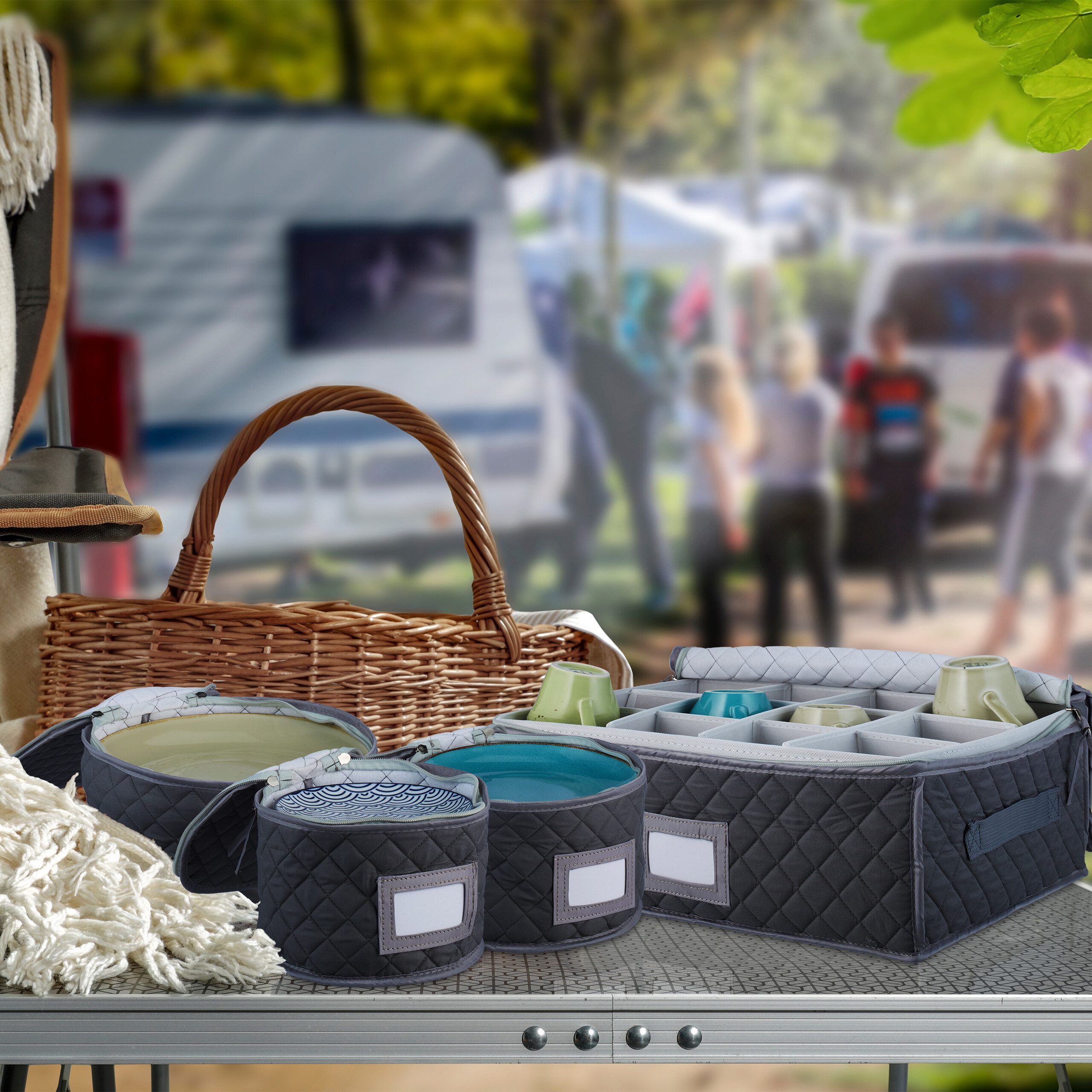 relaxdays Aufbewahrungsbox für Geschirr 6er Set (6 St., 6er Set) – Bild 3 von 5