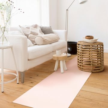 Läufer Teppich Vinyl Flur Küche Einfarbig funktional lang modern, Bilderdepot24, Läufer - rosa glatt
