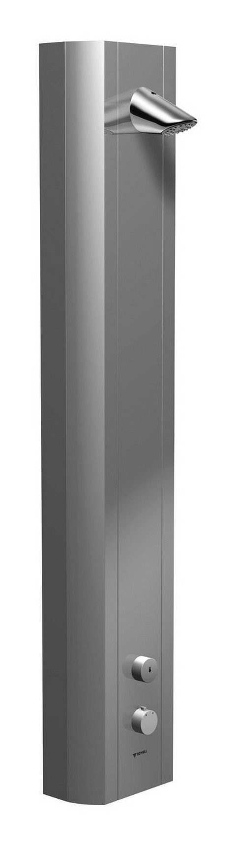 Schell Duschsäule Linus, Höhe 120 cm, Duschpaneel Thermostat m. Duschkopf COMFORT Selbstschluss Alu-eloxiert