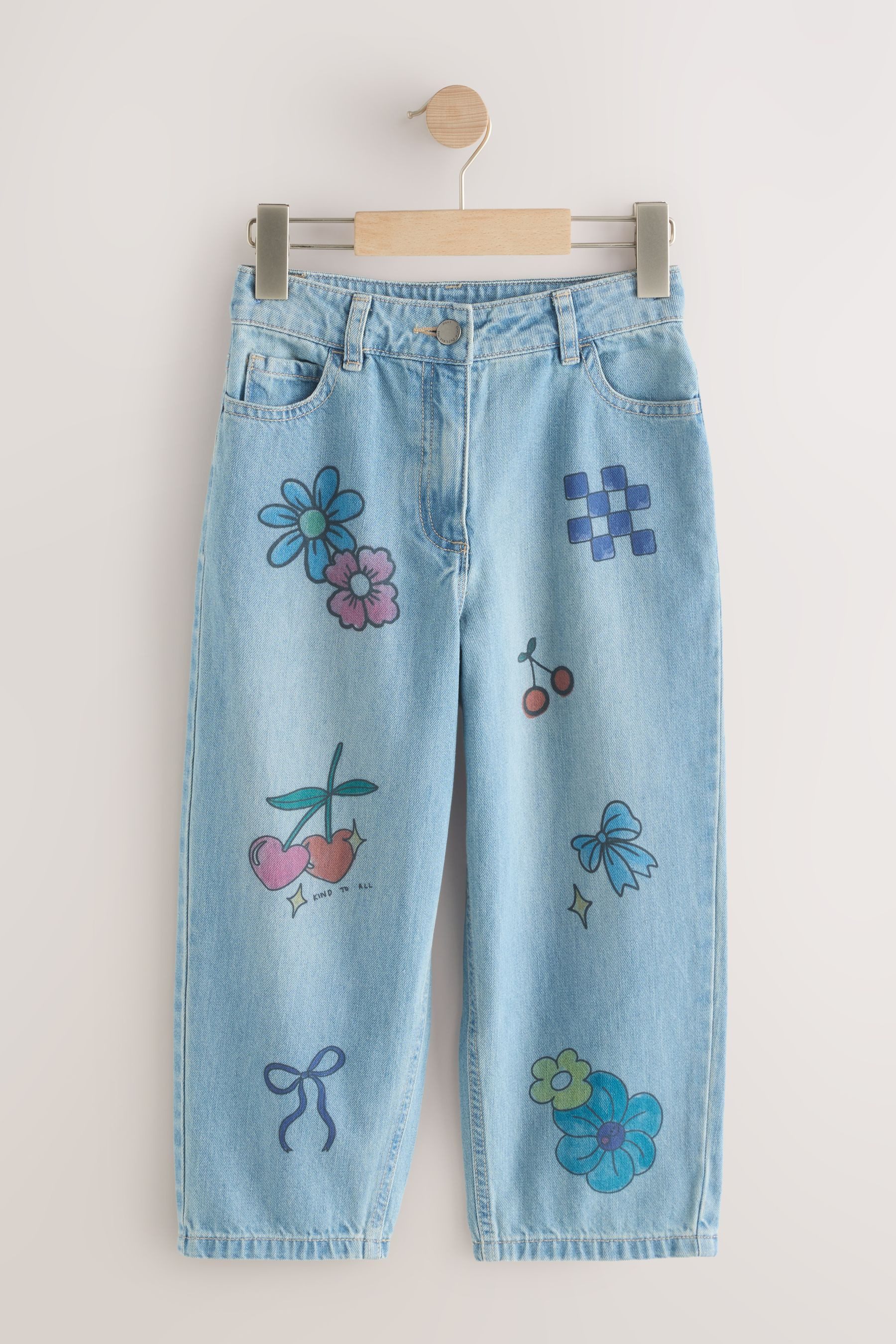 Next Gerade Jeans Jeans mit Doodle-Print (1-tlg)