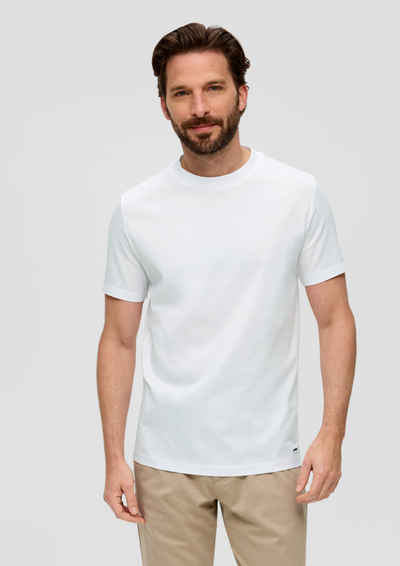 s.Oliver BLACK LABEL Kurzarmshirt Jerseyshirt aus merzerisierter Baumwolle Blende
