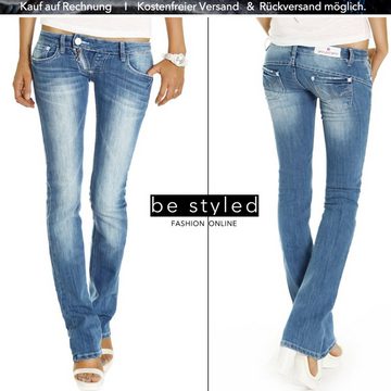 be styled Low-rise-Jeans ultra niedrige Damen Hüftjeans, gerade Hosen j99a