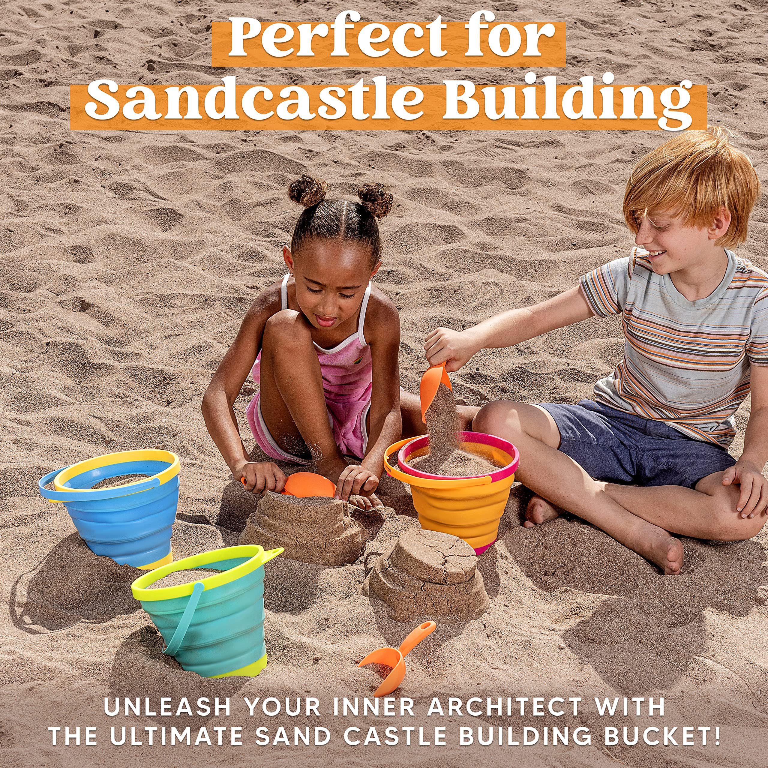 JOYIN Sandeimer JOYIN 3 Packungen Faltbares Strand Eimer Set, Sandkasten