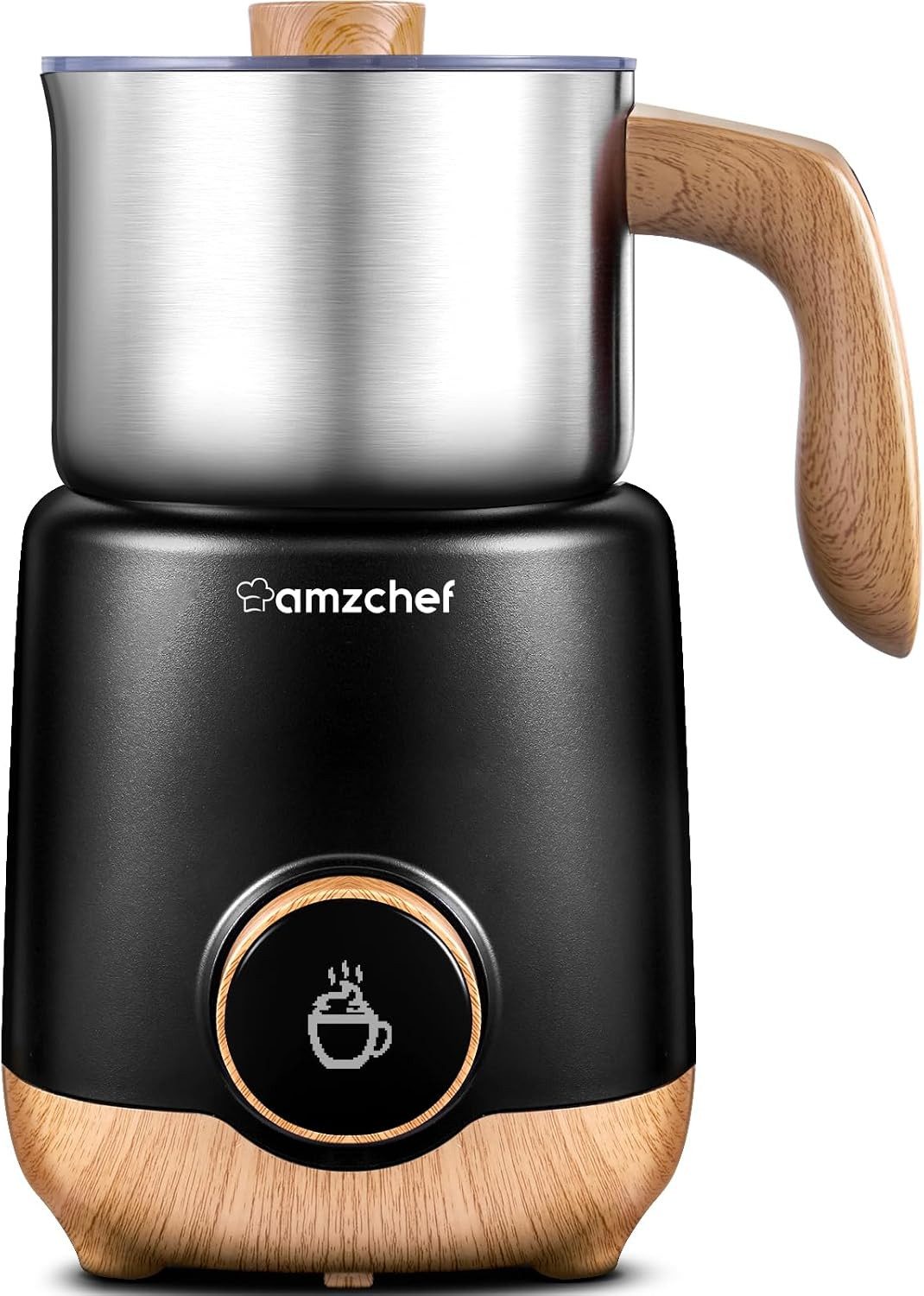 AMZCHEF Milchaufschäumer MMF-9117 600ml 8-IN-1 für Heißen & Kalten Milchschaum OLED Display, 550 W, 8 Betriebsmodi, Induktionserwärmung, schonendes Erhitzen, Leise