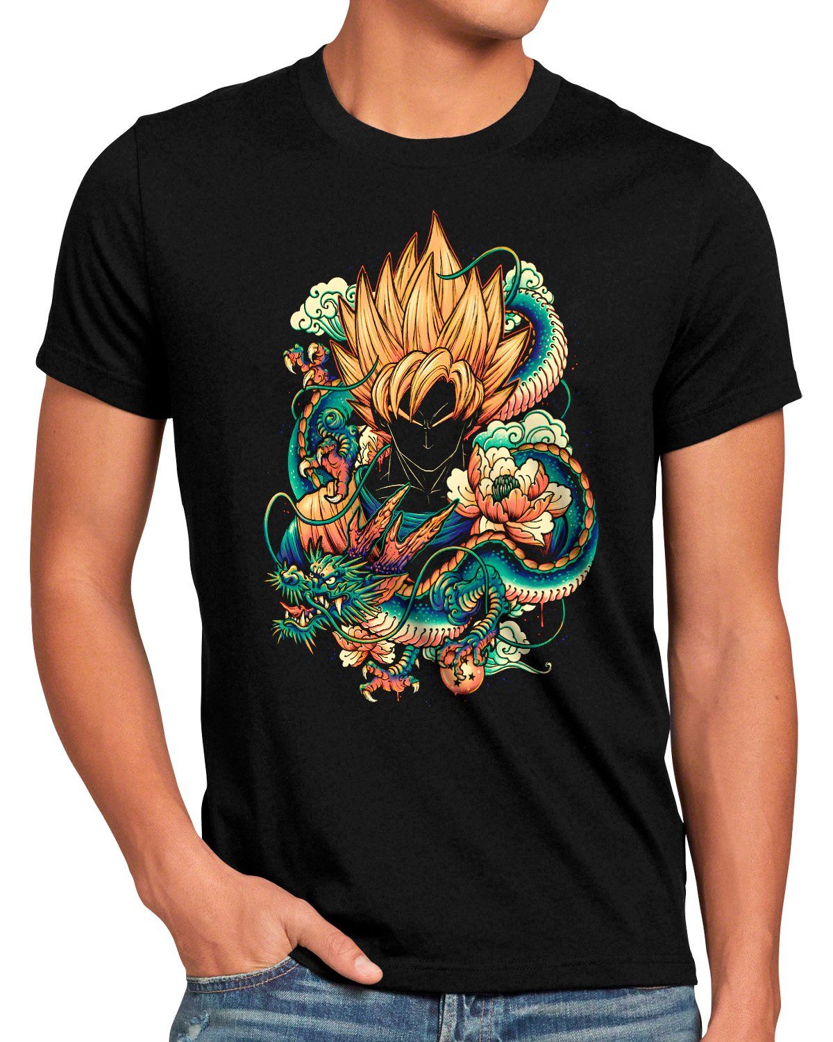 style3 Print-Shirt Herren T-Shirt Summer Dragon super dragonball z gt songoku breakers the kakarot