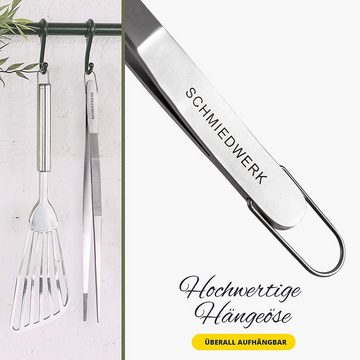 SCHMIEDWERK Grillzange Grillzange, Kochpinzette, Küchenpinzette, Profi Edelstahl Kochpinzette 3 teiliges Set, SPARANGEBOT, spülmaschinenfest