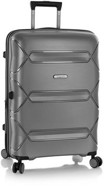 Heys Hartschalen-Trolley Milos grau, 66 cm, 4 Rollen, Hartschalen-Koffer Koffer mittel groß TSA Schloss Volumenerweiterung