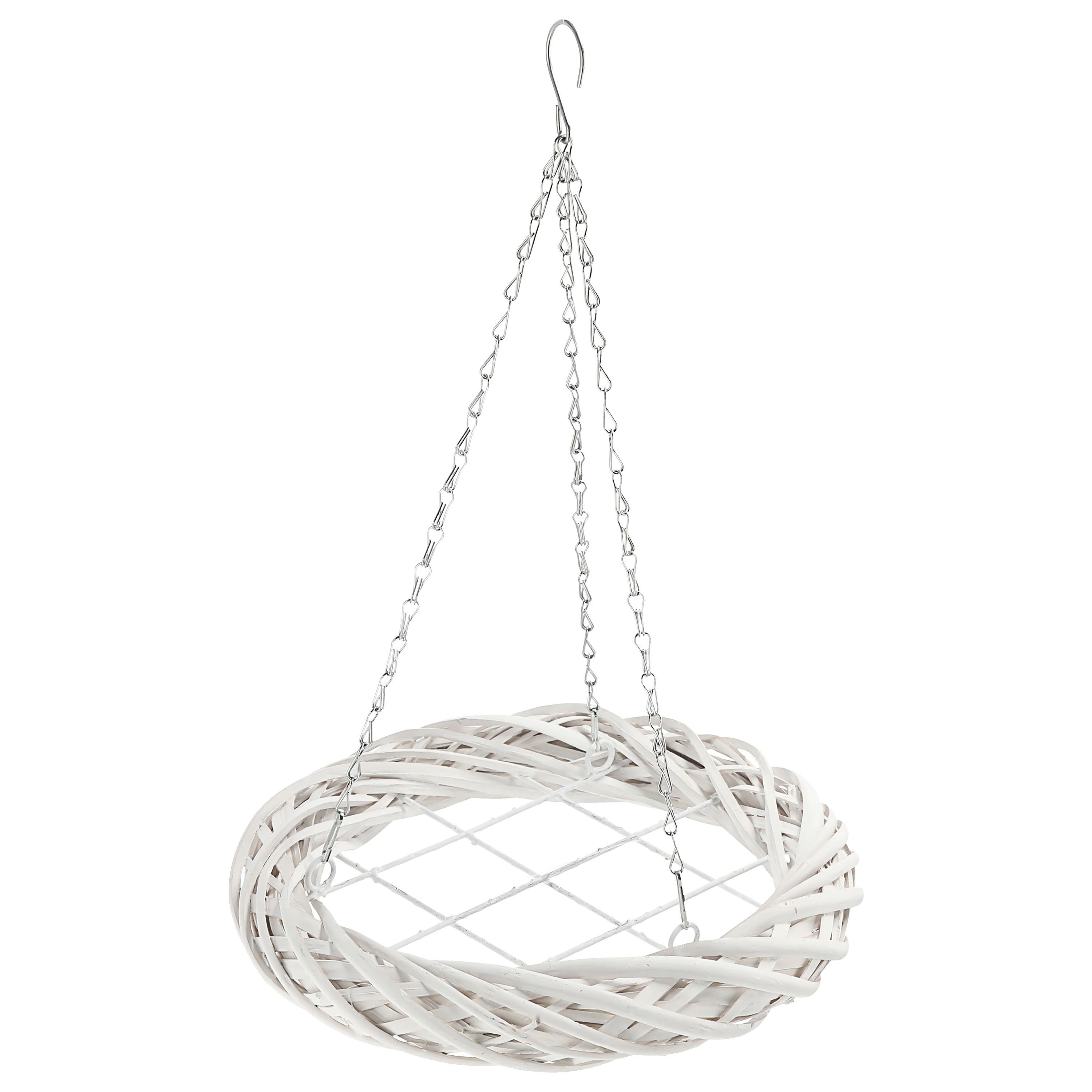 CEPEWA Dekokranz Weidenkranz zum Aufhängen oder Legen 35cm weiß Metallkette günstig online kaufen