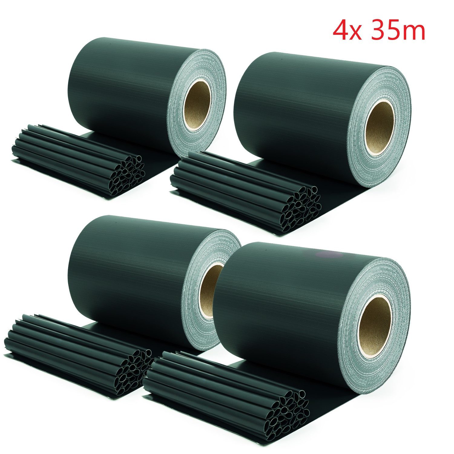 Sekey Sichtschutzstreifen PVC Sichtschutzstreifen blickdicht Sichtschutz Rolle 35/50m x 19cm, Nur 0,6 € pro Meter für Doppelstabmatten Zaun, inkl. Clips