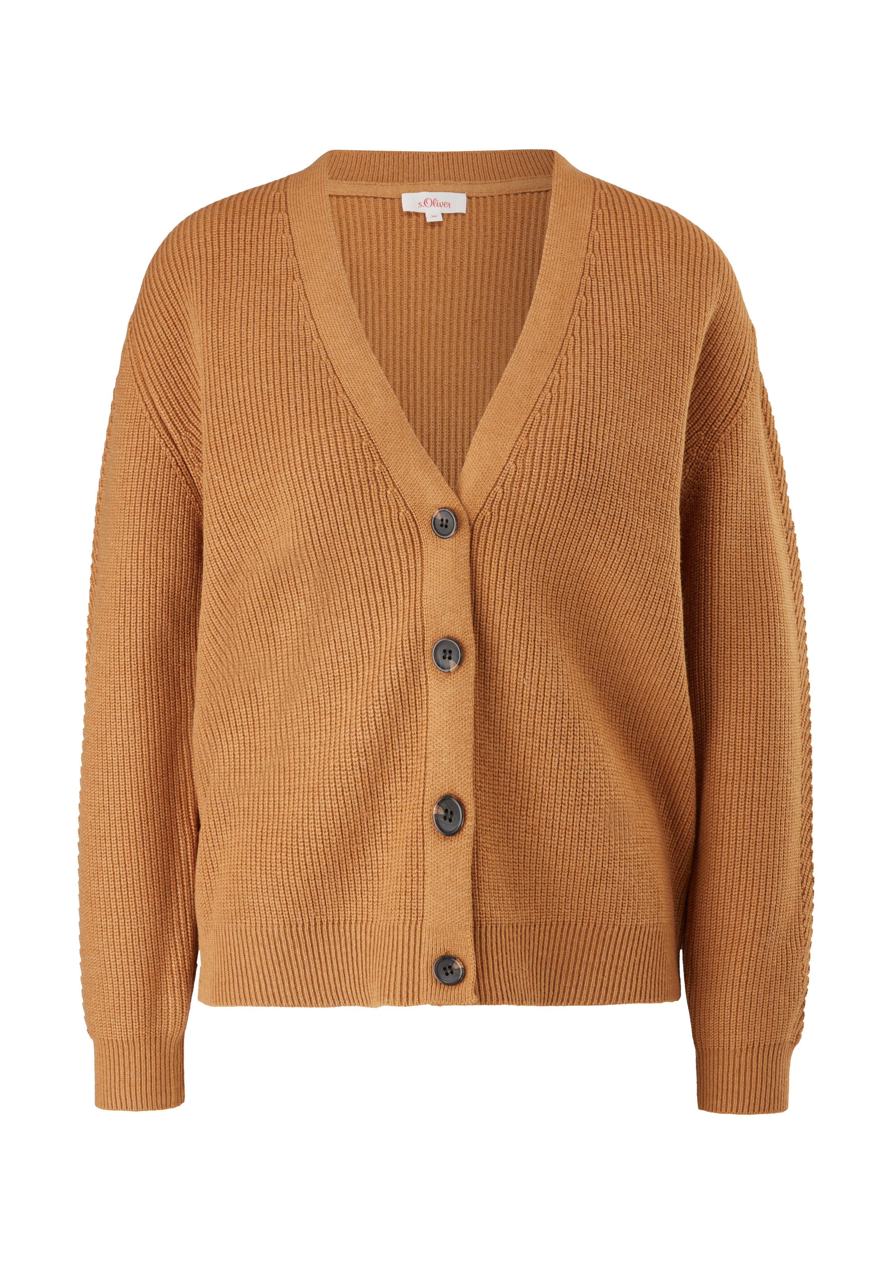 s.Oliver brown aus Baumwollmix Strickjacke Cardigan