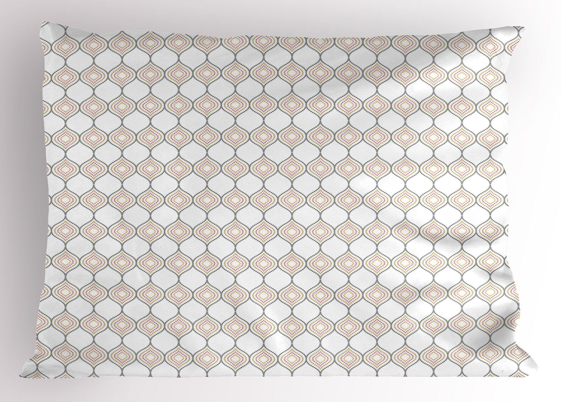 Kissenbezüge Dekorativer Standard King Size Gedruckter Kissenbezug, Abakuhaus (1 Stück), Jahrgang Ogee Form mit Vivid Dots