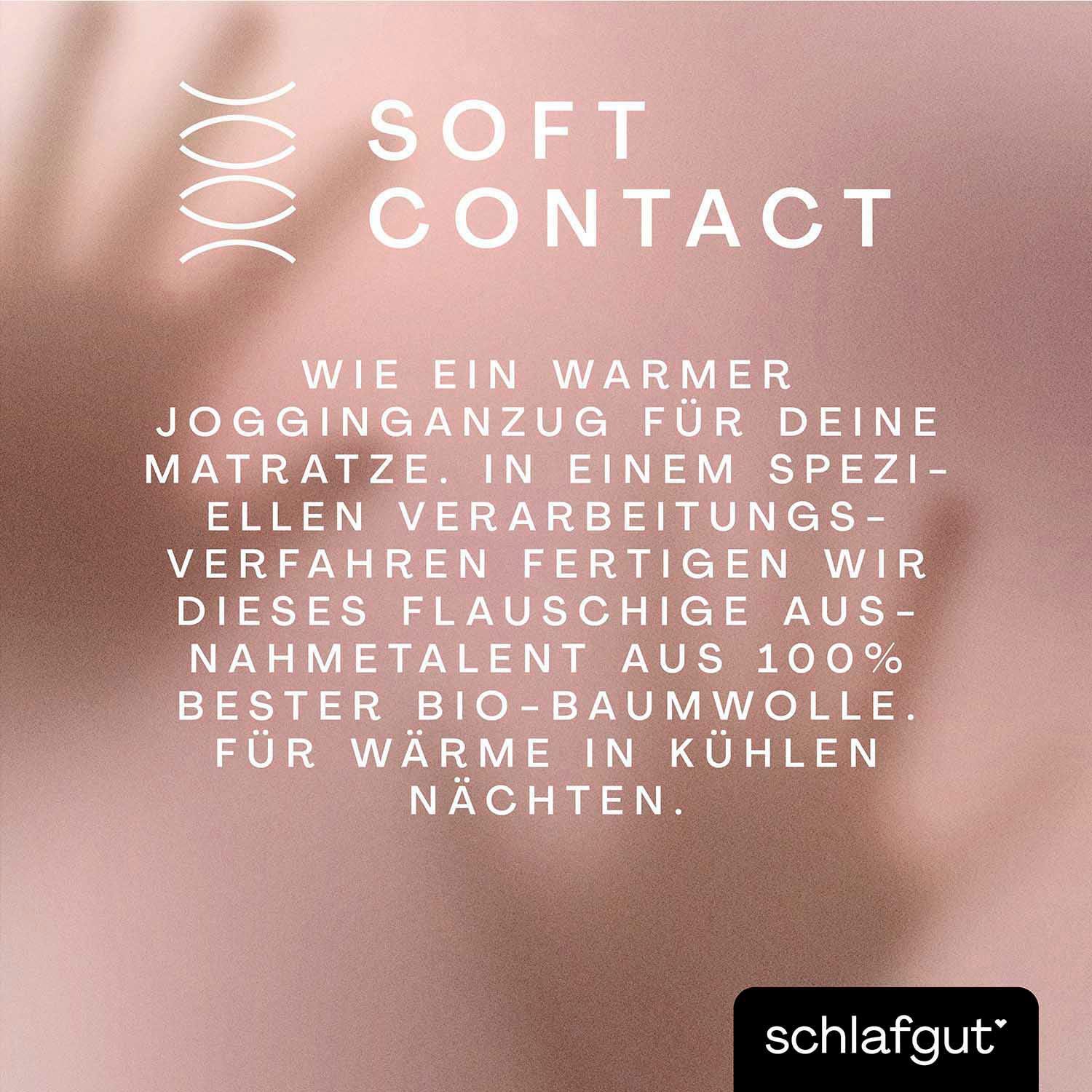 Schlafgut Spannbettlaken Soft Contact, Feinbiber, Gummizug: rundum, (1 Stück), 100% Bio Baumwolle – Bild 4 von 5