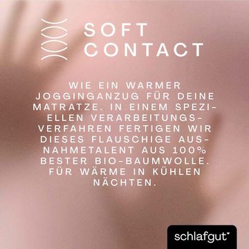 Spannbettlaken Soft Contact, Schlafgut, Feinbiber, Gummizug: rundum, (1 Stück), 100% Bio Baumwolle