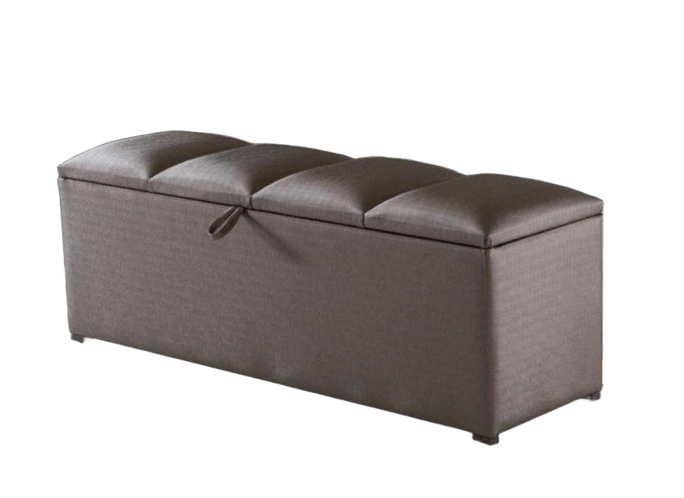 JVmoebel Polsterbank Graue Aufbewahrungsbox mit Hockerfunktion aus Kunstleder (1-St., Hocker), Made in Europa
