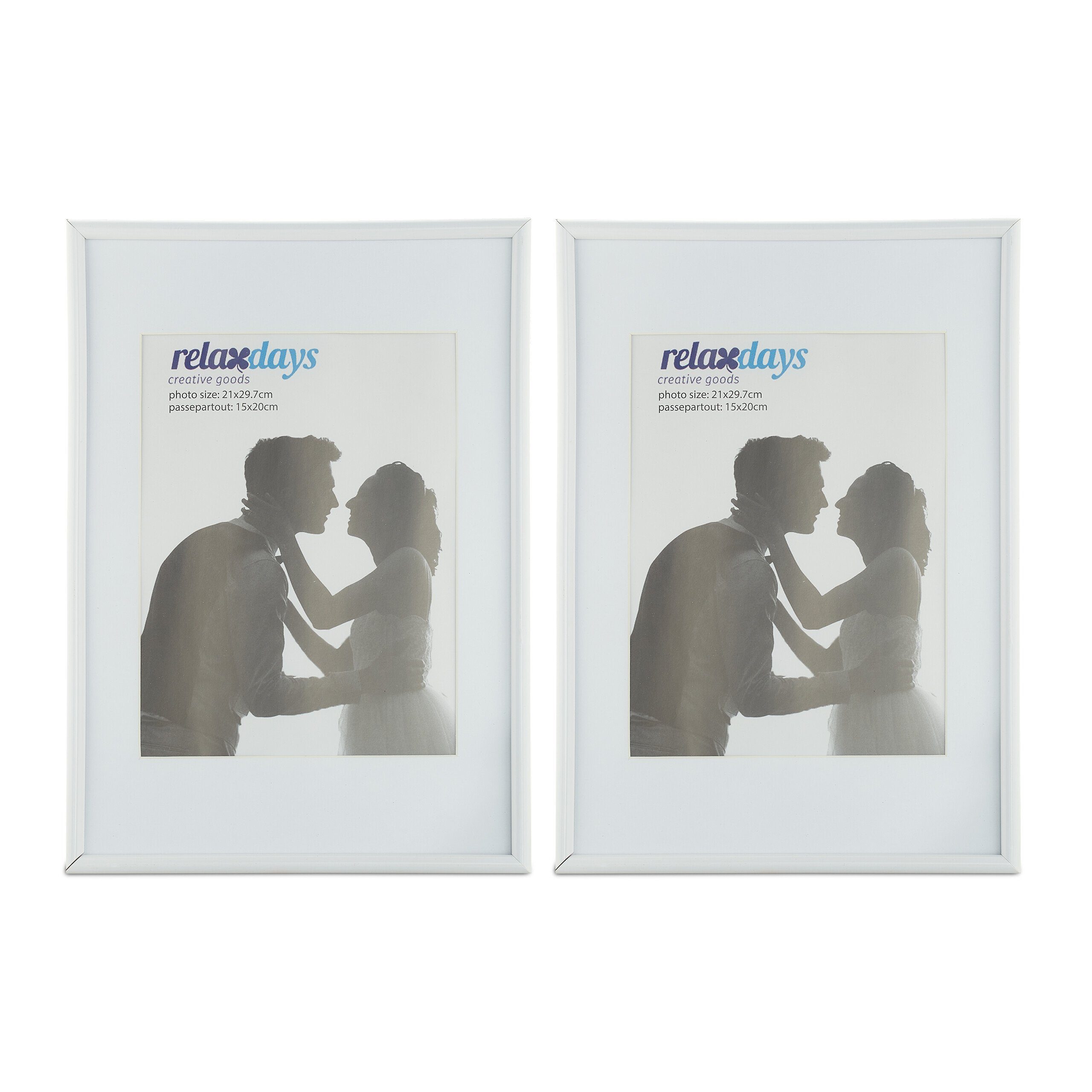 relaxdays Bilderrahmen 2er Set 20x30 cm, weiß günstig online kaufen