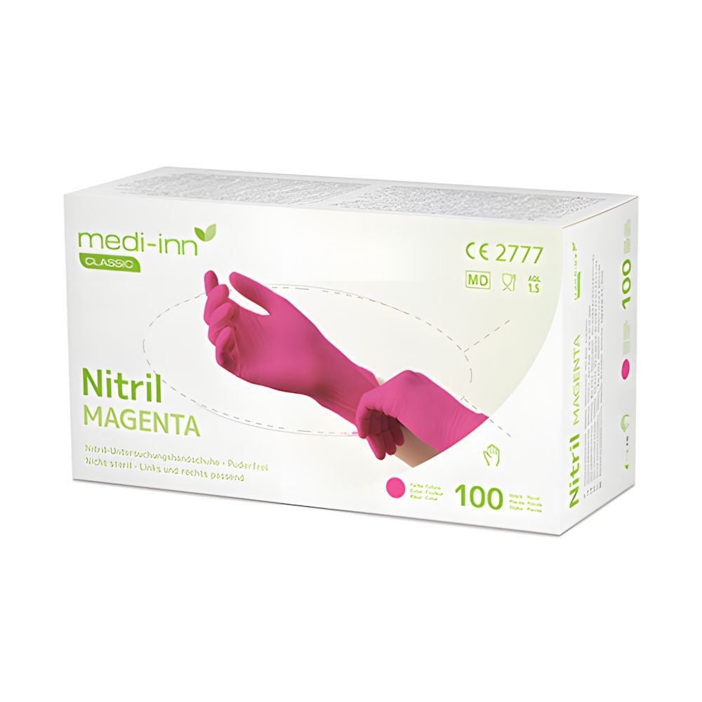 Medi-Inn Einweghandschuhe 1000x Classic Nitril puderfrei magenta Nitril Magenta Größe M