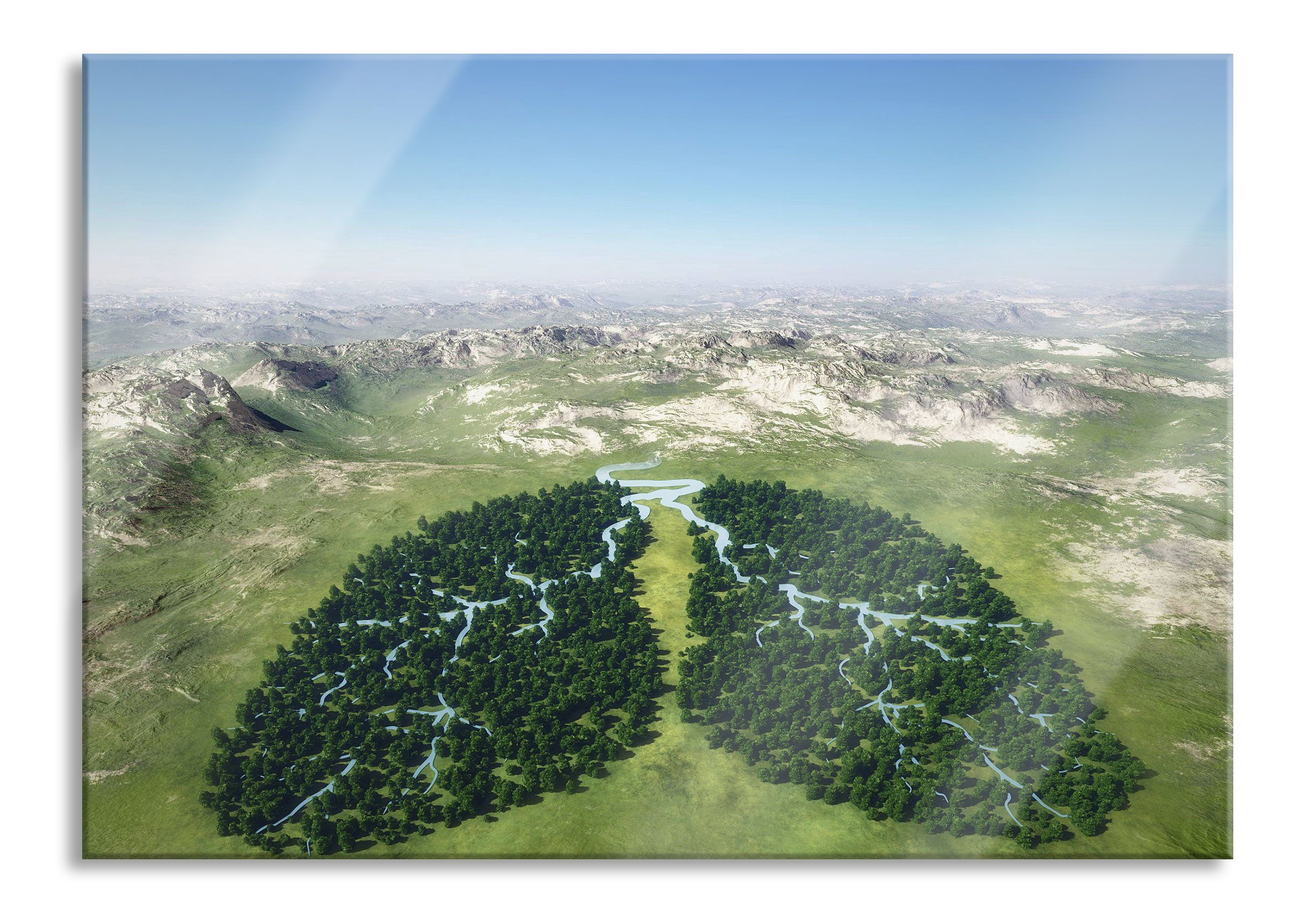 Pixxprint Glasbild Grüne Lunge der Natur, Grüne Lunge der Natur (1 St), Glasbild aus Echtglas, inkl. Aufhängungen und Abstandshalter