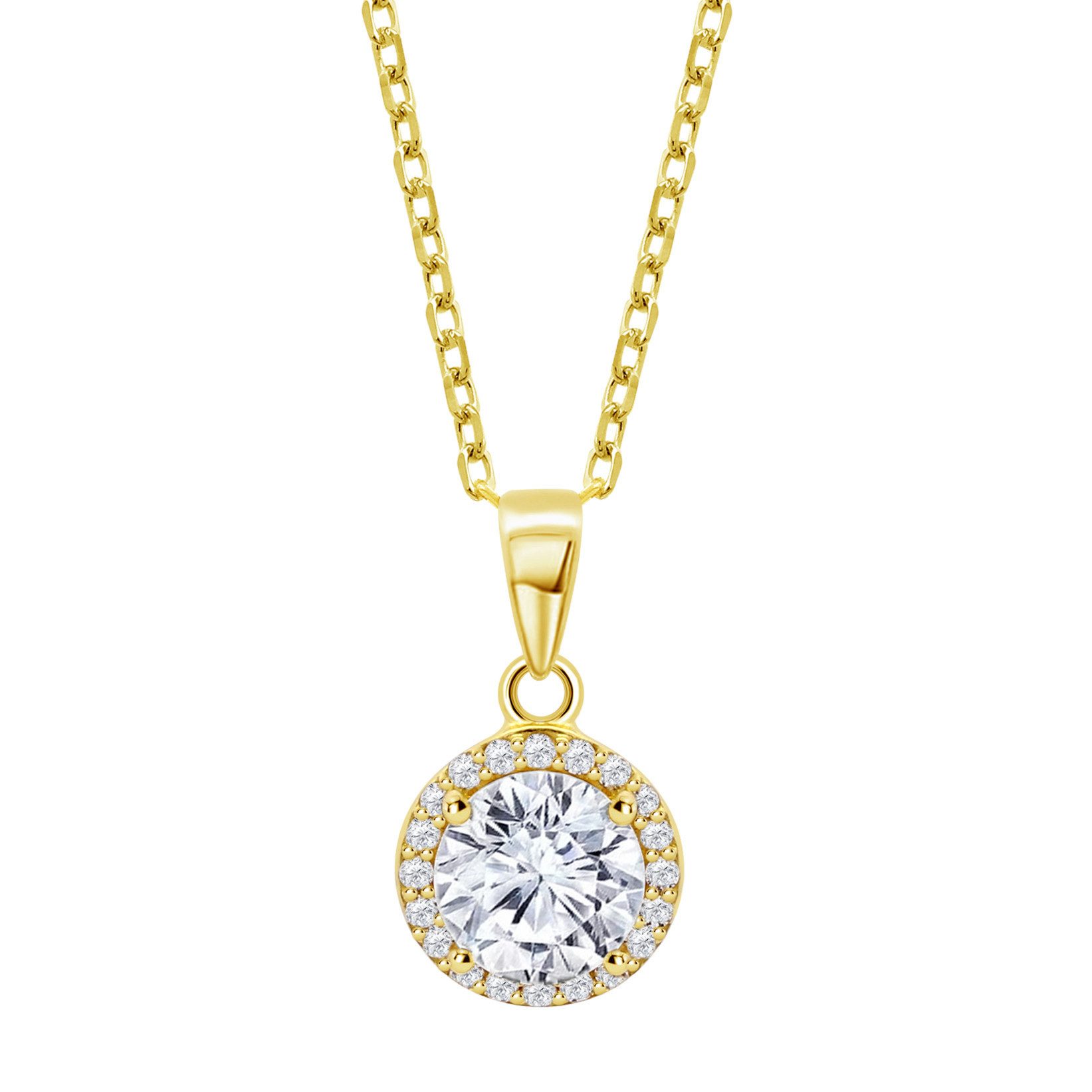 Lotus Kette mit Anhänger Silver Damen Halskette LP3104-1/2 Vergoldet Zirkonia 42+3 cm