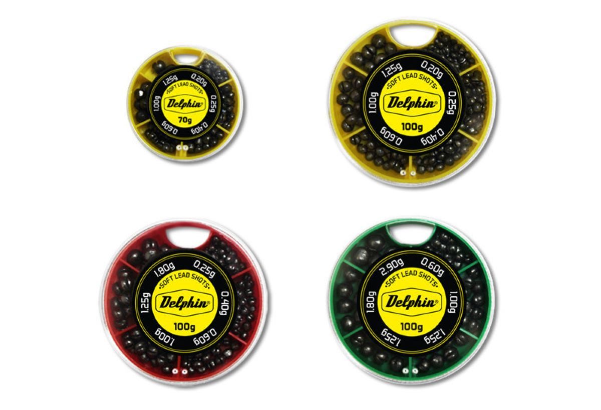 Delphin.sk Angelgewicht Klemmblei DELPHIN SOFT Bleischrot Schrotblei Sortiment, (4 verschiedene Größen), Gute Qualität