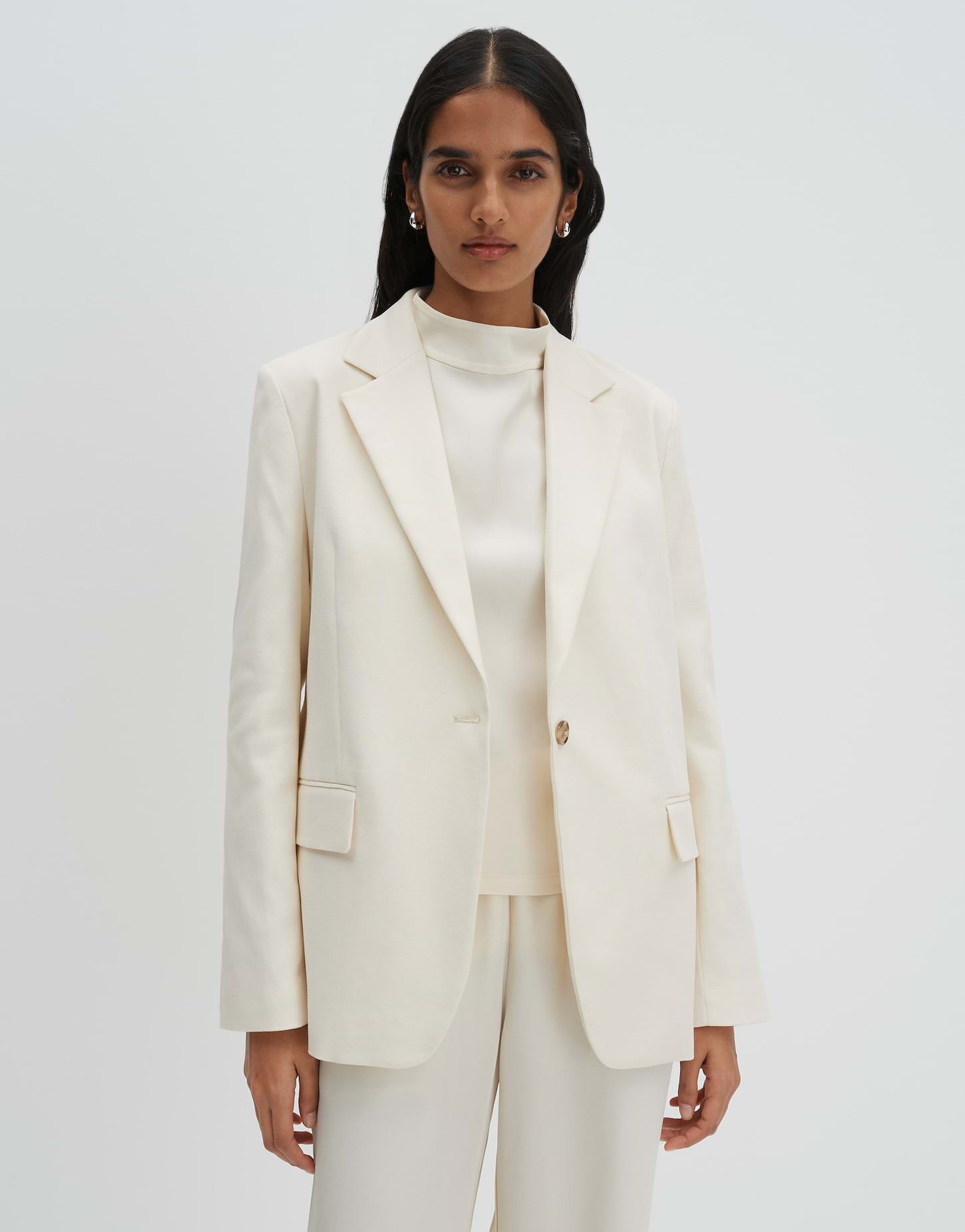 someday Longblazer Nulani Lockere Passform mit Ein-Knopf-Verschluss und Pattentaschen