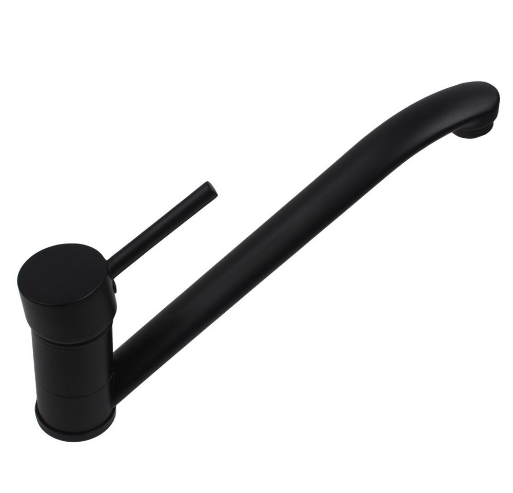 Thumbnail - Comet Waschtischarmatur Wasserhahn Einhebelmischer Stilo Wohnmobil schwarz matt Messing 26 cm