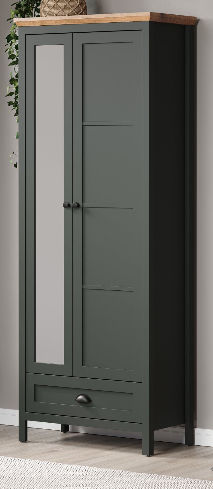 Stanton x 198 grüß, (Garderobe Landhaus cm) in mit 77 trendteam Spiegeltür Garderobenschrank