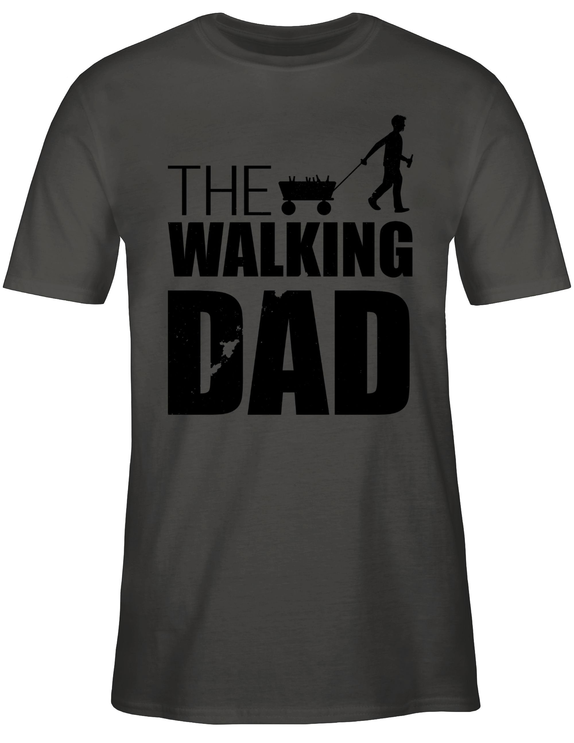 Papa Bier T-Shirt Geschenk Dad - The für Bollerwagen 2 Walking Vatertag Shirtracer Dunkelgrau