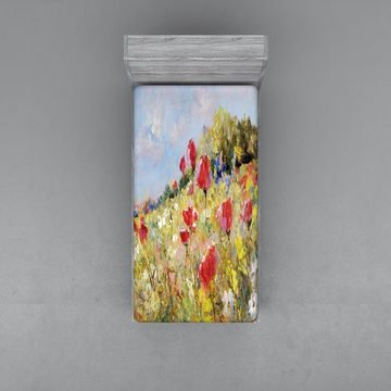 Spannbettlaken Soft Dekorativer Stoff Bettwäsche Rund-um Elastischer Gummizug, Abakuhaus, Ölgemälde Blumen Wiese Farbe