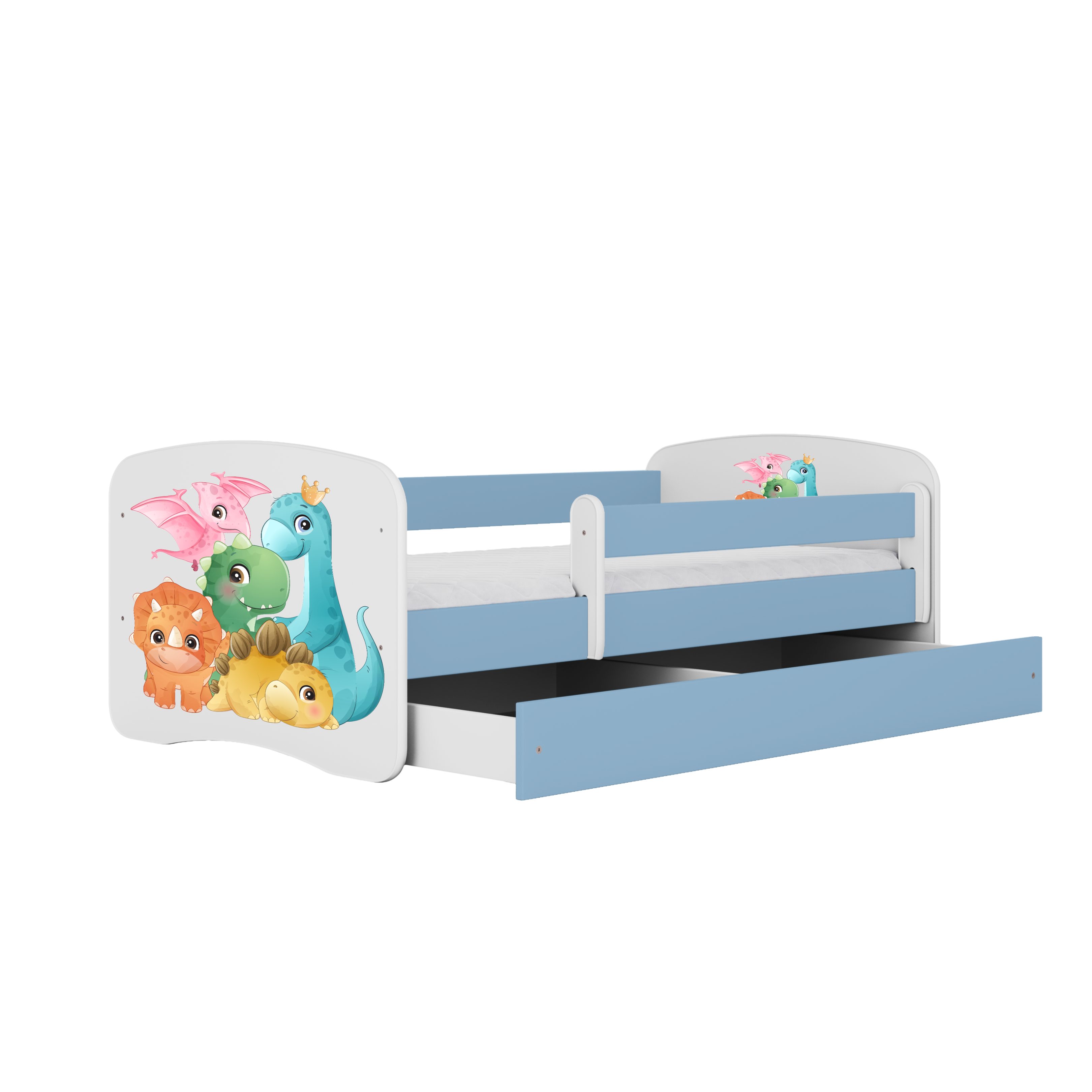 Raumhirsch Furniture Kinderbett 70x140, 80x160, 80x180 cm - Komplettset mit Schublade (Bett für Mädchen, Einzelbett Kinder 2–12, mit Rausfallschutz & Lattenrost), verschiedene Farben & Designs