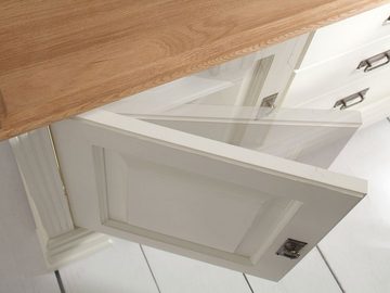 Casamia Highboard Highboard Hochanrichte Novara 4-türig mit 2 Schubladen weiß massiv