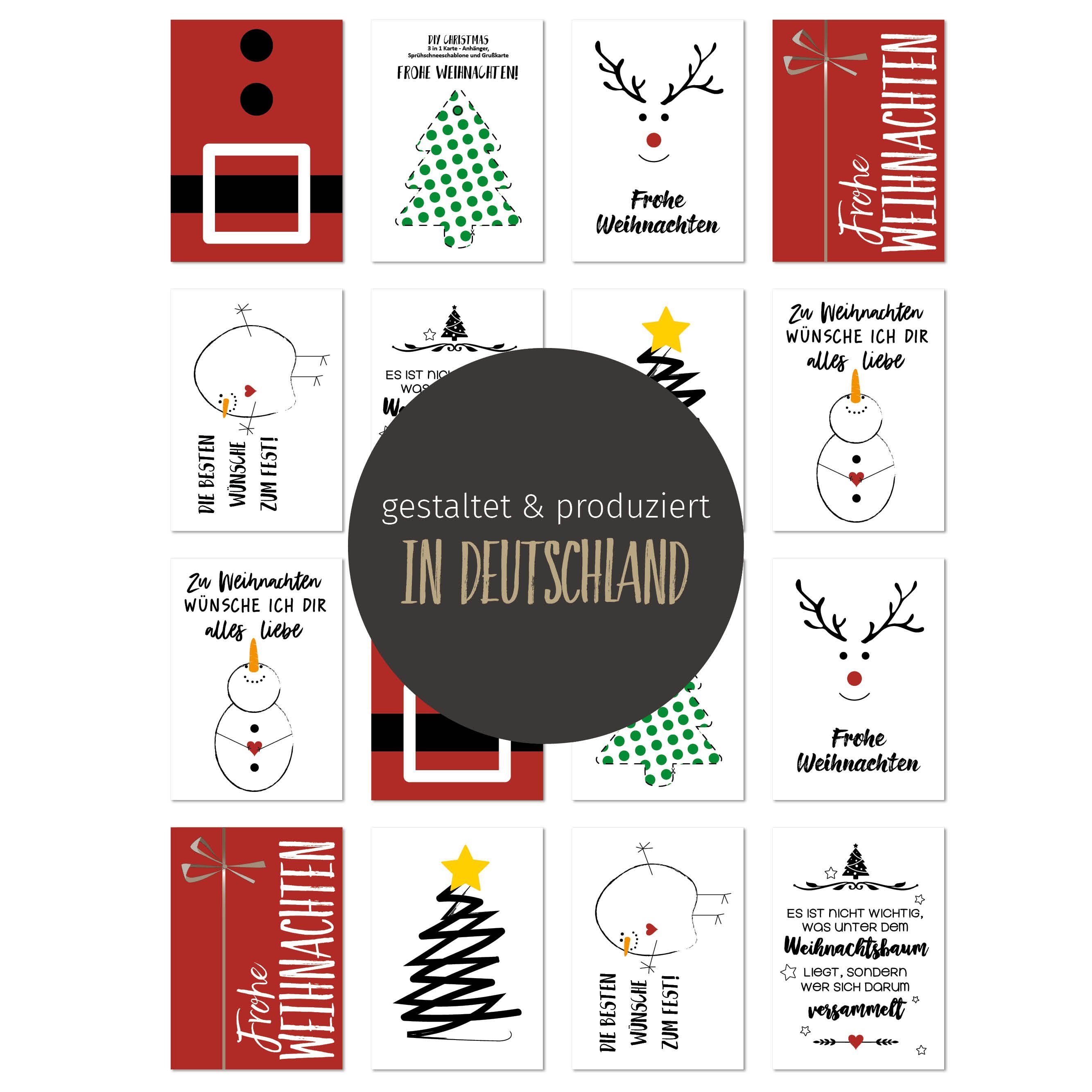 Weihnachtskarten Merry - 8 Christmas, 16 bigdaygraphix Weihnachtskarte Postkarten Motive 16
