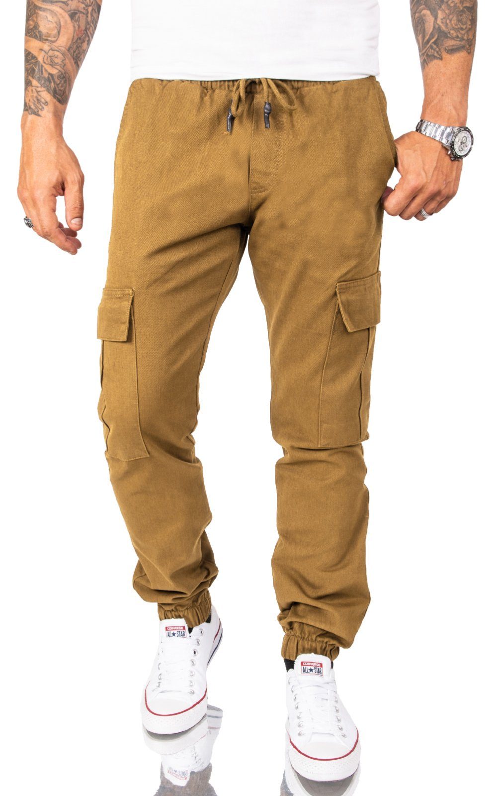 Rock Creek Cargohose Herren Caroghose mit Taschen RC-2082 Camel