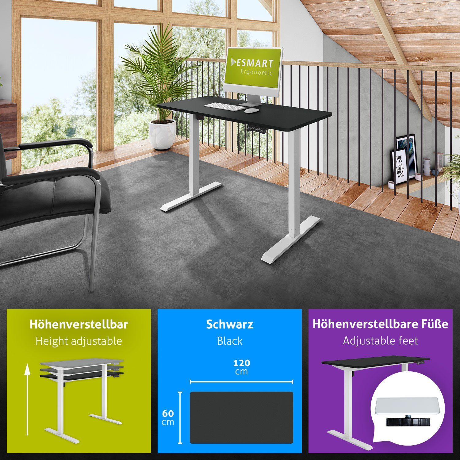 ESMART Schreibtisch ESMART Germany, ETX-121 Elektrisch günstig online kaufen