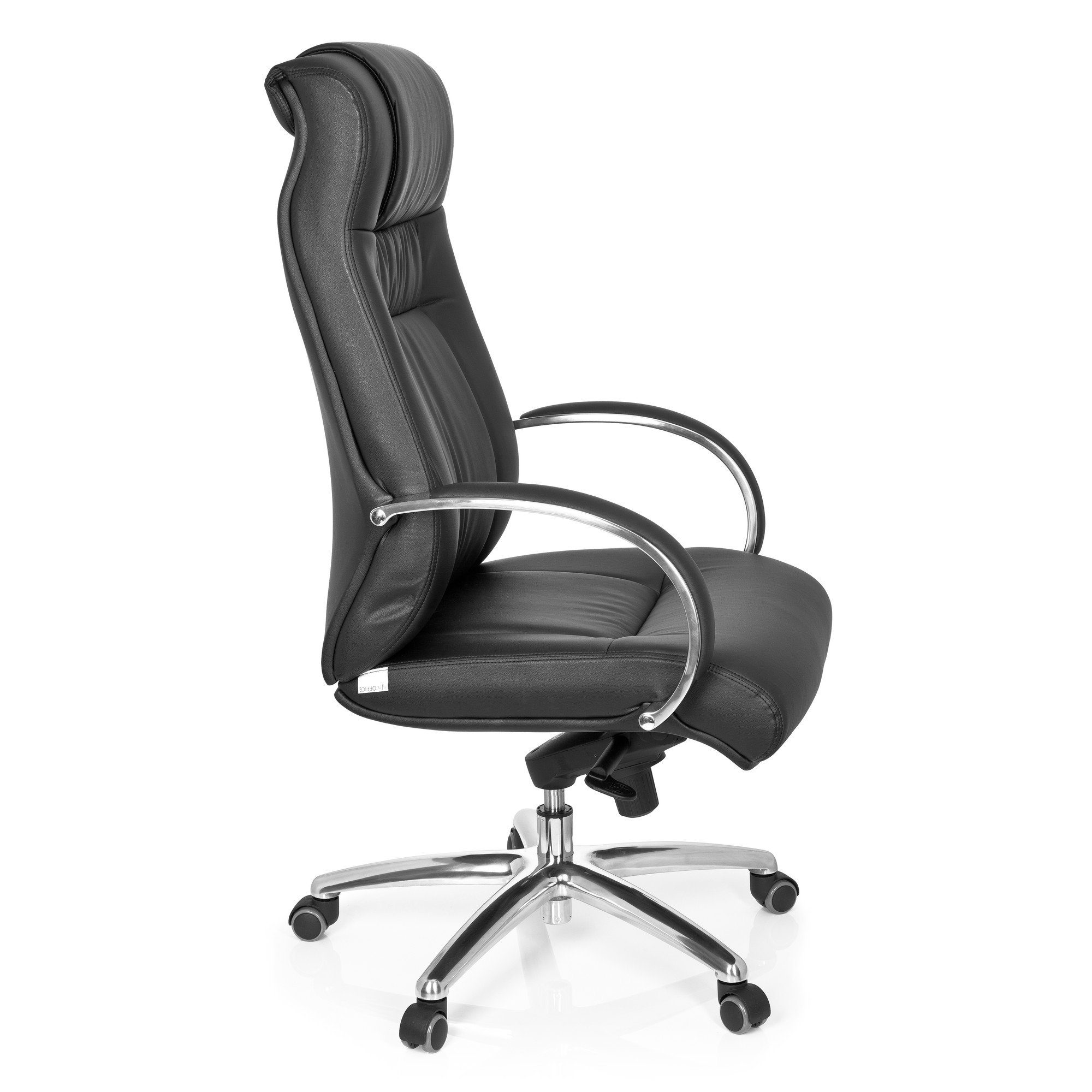 G Drehstuhl (1 mit XXL hjh Armlehnen Chefsessel Schwarz Kunstleder Drehstuhl XXL OFFICE St), Bürostuhl 600 ergonomisch