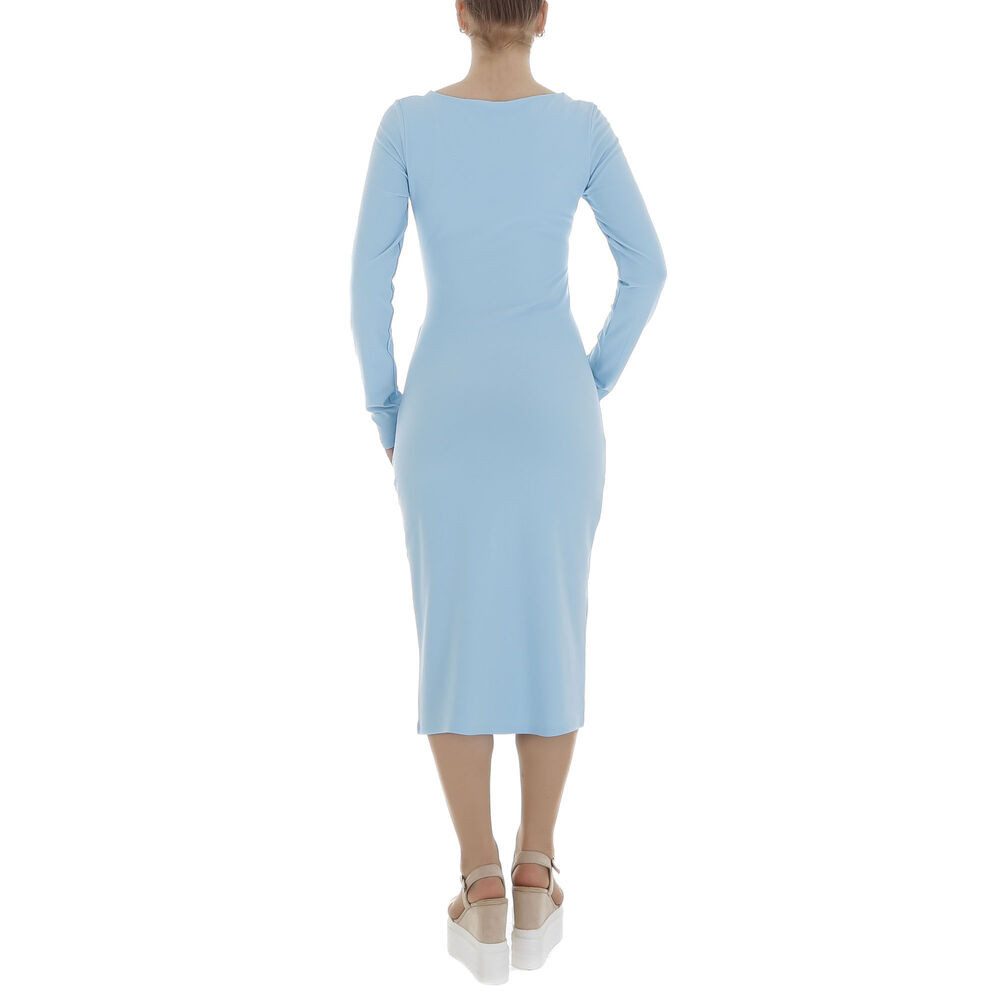 Ital-Design Wickelkleid Damen Elegant Pencil (86365202) Drapiert Stretch Maxikleid in Hellblau