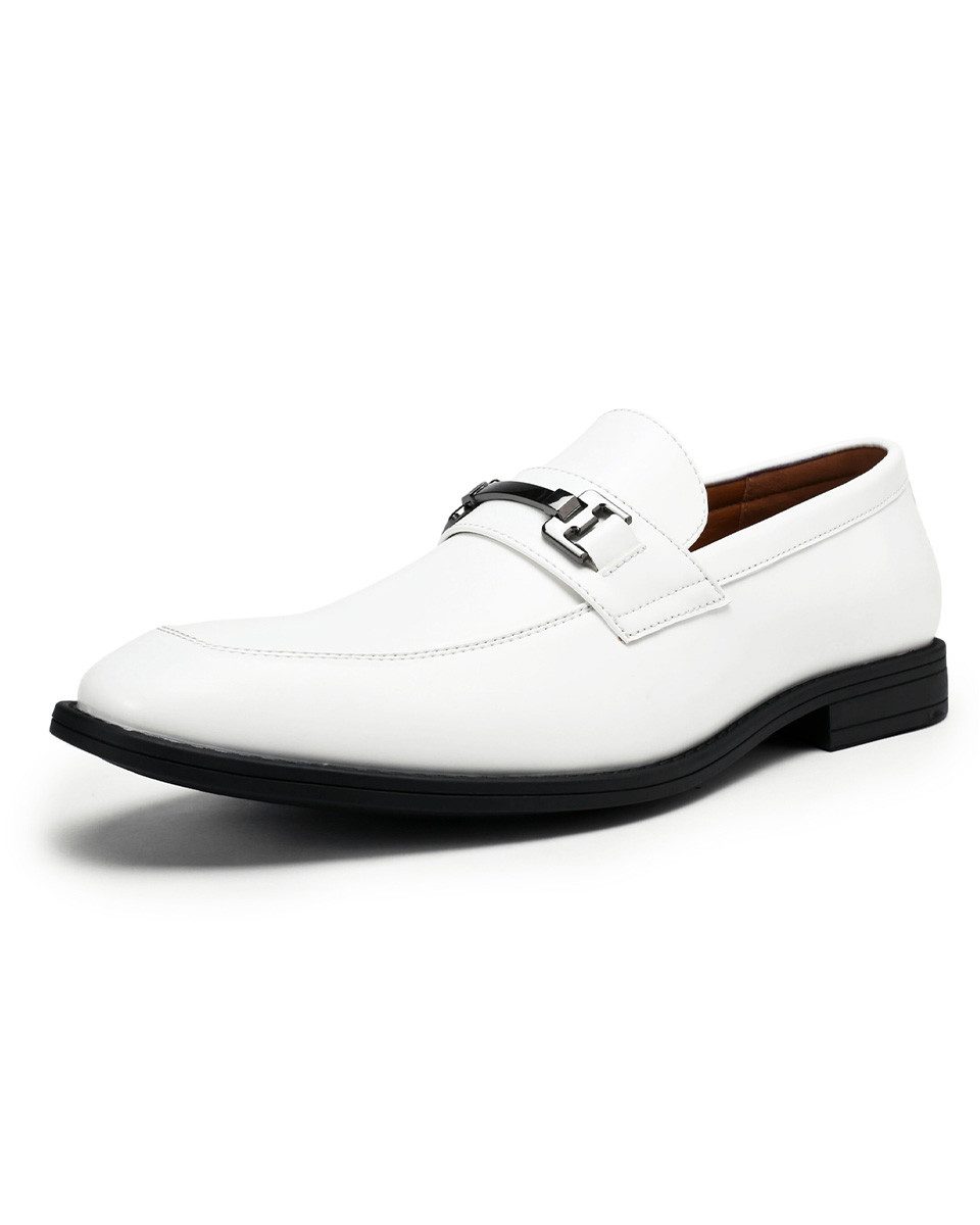 Allthemen Loafer Herren Loafer mit Metall Schnalle Glanzoberfläche Business Freizeit