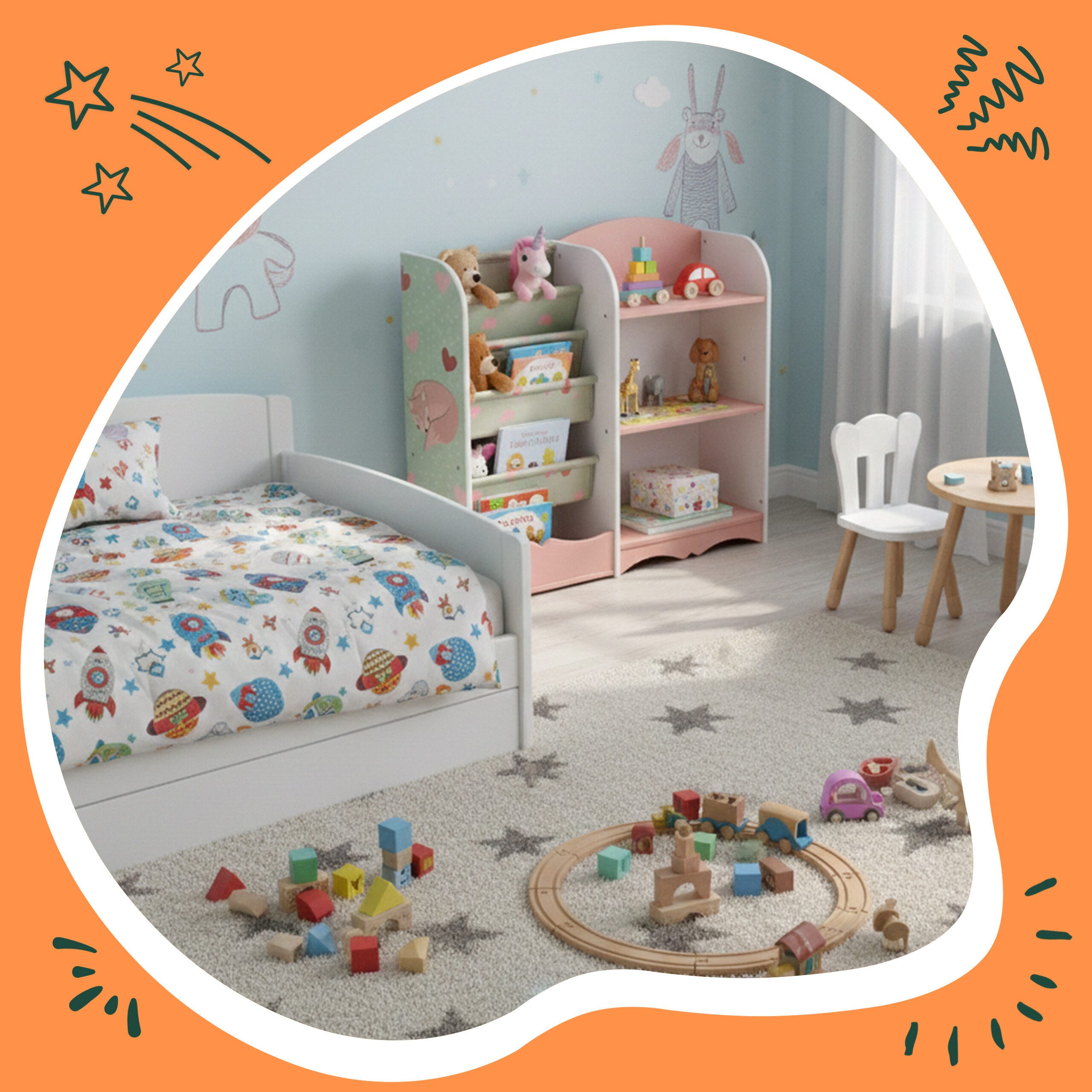 relaxdays Kinderregal mit 7 Fäch