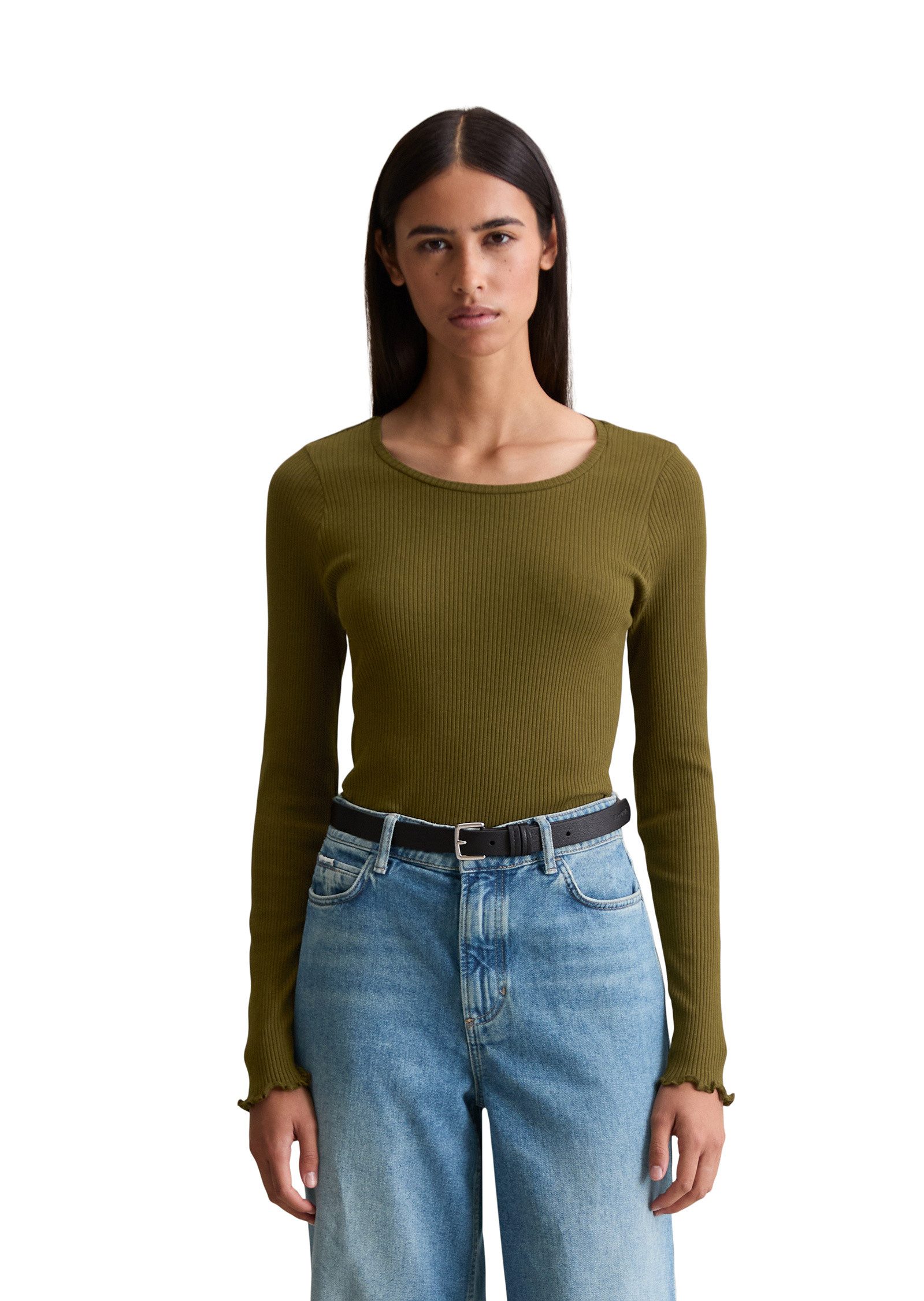 Marc O'Polo DENIM Langarmshirt aus Organic-Cotton-Stretch