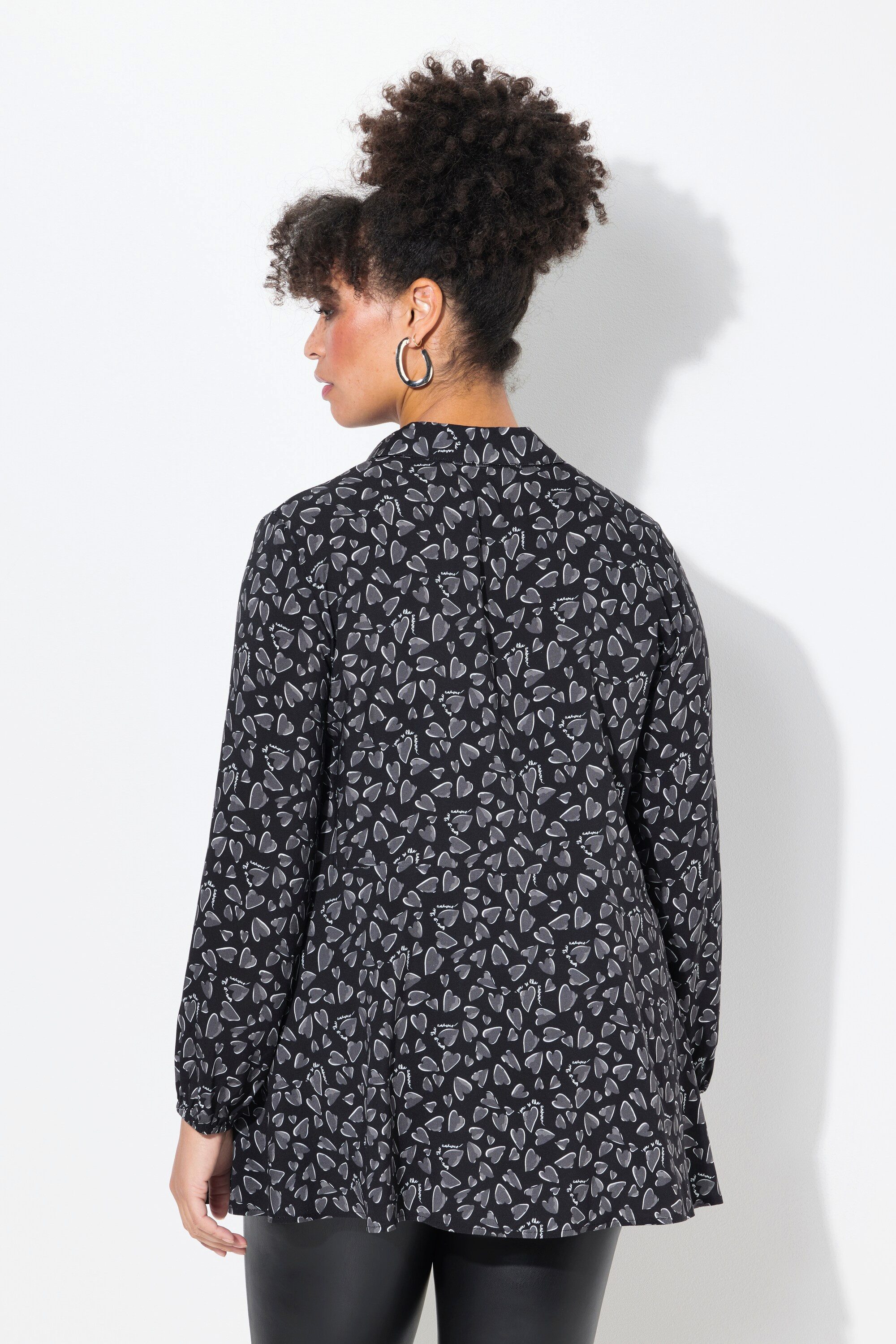 MIAMODA Hemdbluse Bluse A-Linie Herz-Muster
