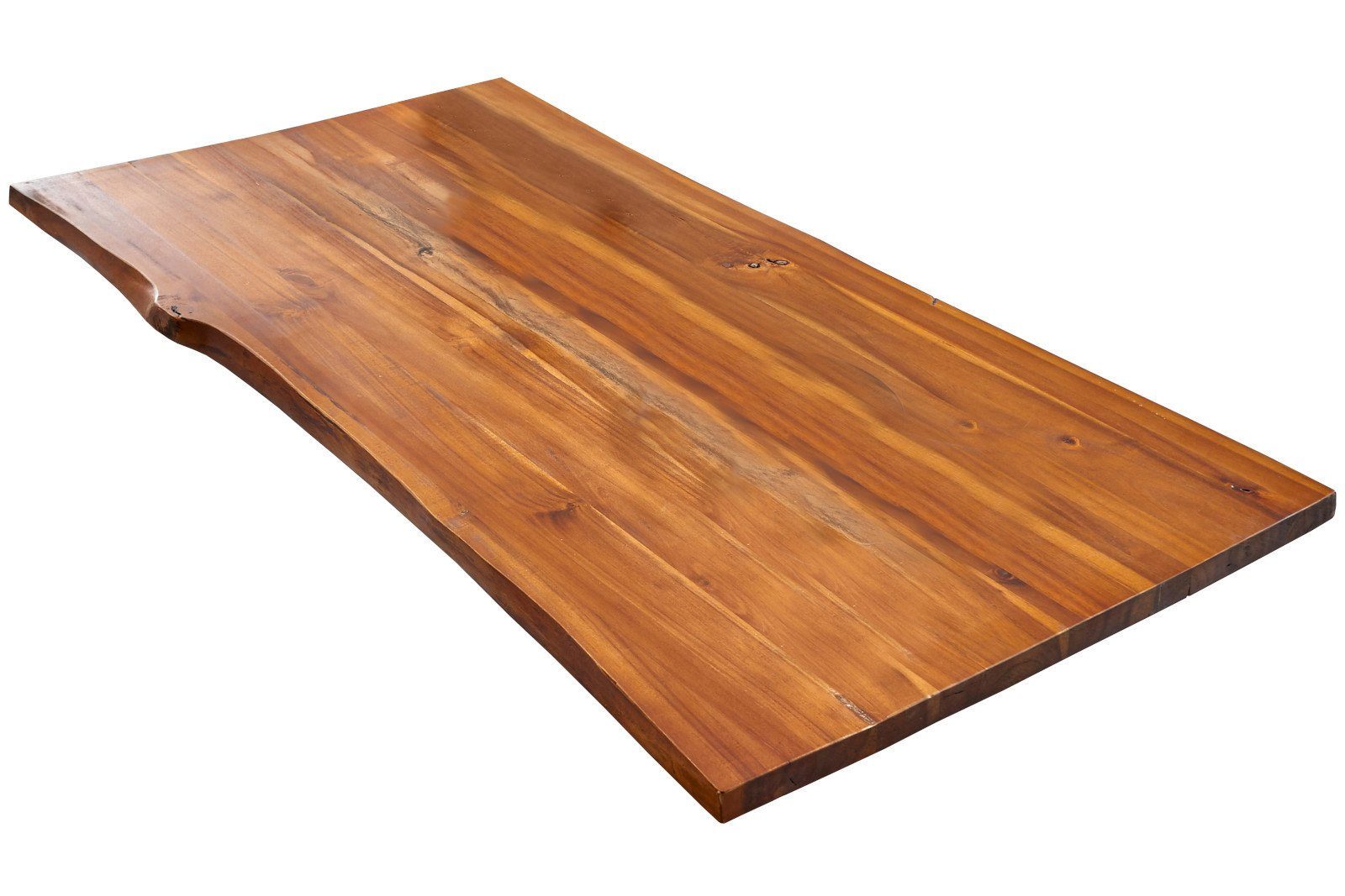 Junado® Tischplatte Esra, Akazienholz massiv, cognacfarben von 80cm - 220cm erhältlich, Tischpl