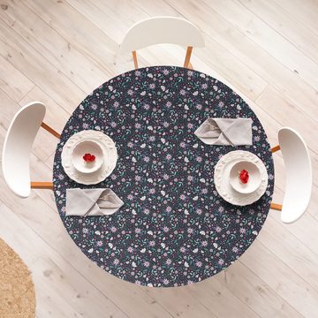 Abakuhaus Tischdecke Rundum-elastische Stofftischdecke, Blumen Frühlings-Art-Blumen-Druck