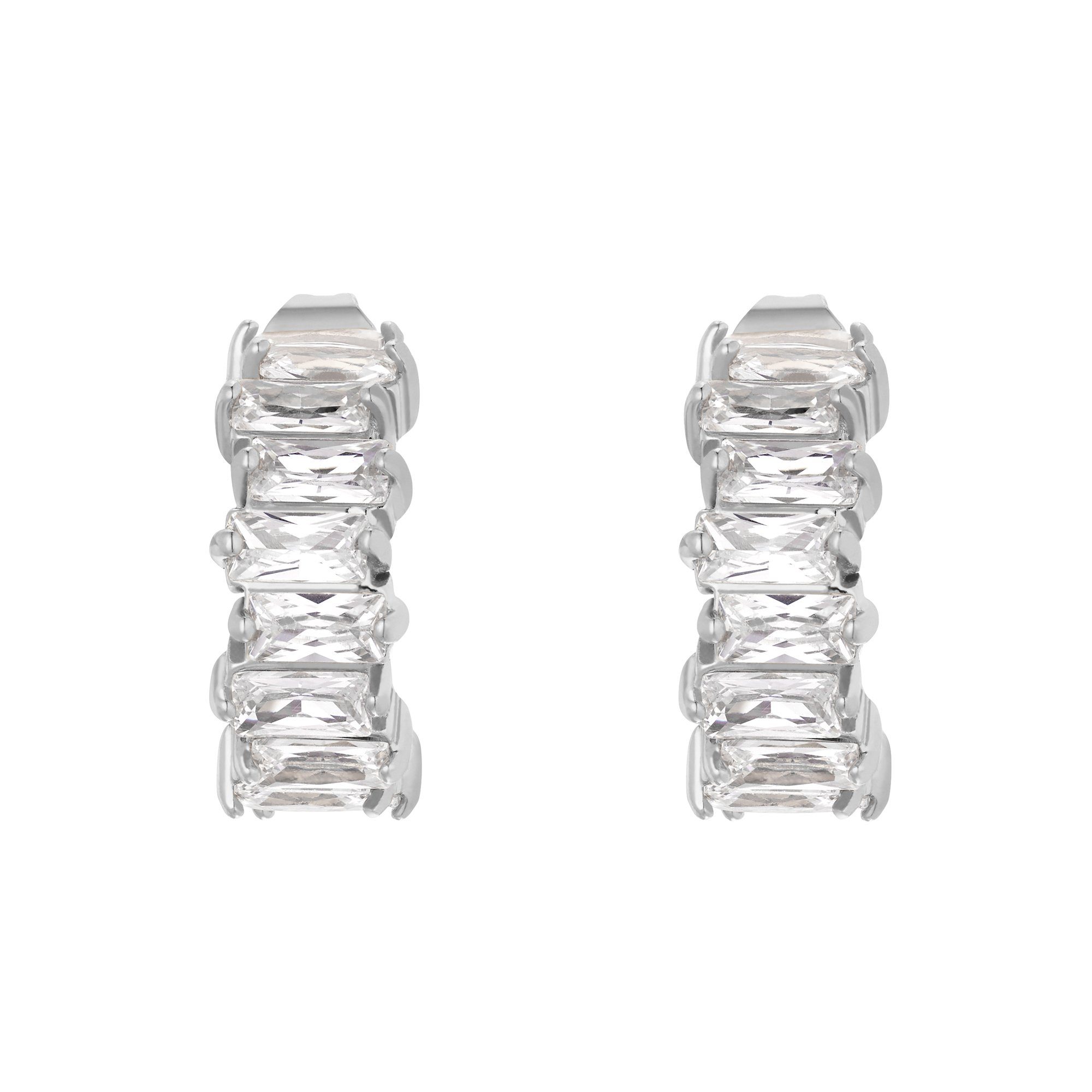 Heideman Paar Ohrstecker Ida silberfarben poliert (Ohrringe, inkl. Geschenkverpackung), mit Stein weiß