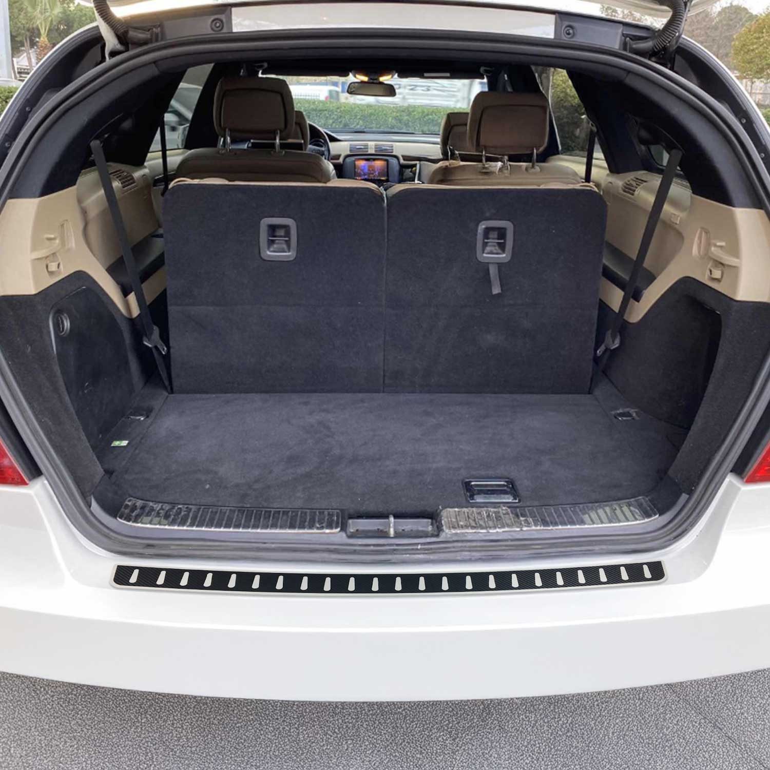 OMAC Ladekantenschutz für Mercedes W251 R Klasse 2006-2014 Chrom Kohlefaserfolien, Zubehör für Mercedes W251 R Klasse 2006-2014, Langlebig,Einfache Reinigung,Einfache Installation,Rostbeständig