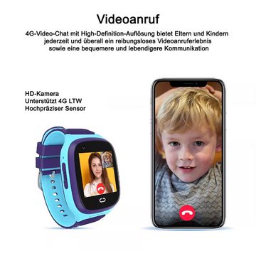 TPFNet SW10 mit Silikon Armband - für Kinder mit SOS und GPS Funktion Smartwatch (Android), Kinder mit Kamera für Videotelefonie, Herzfrequenz, Schrittzähler, Taschenrechner, Schlafüberwachung etc. Rosa
