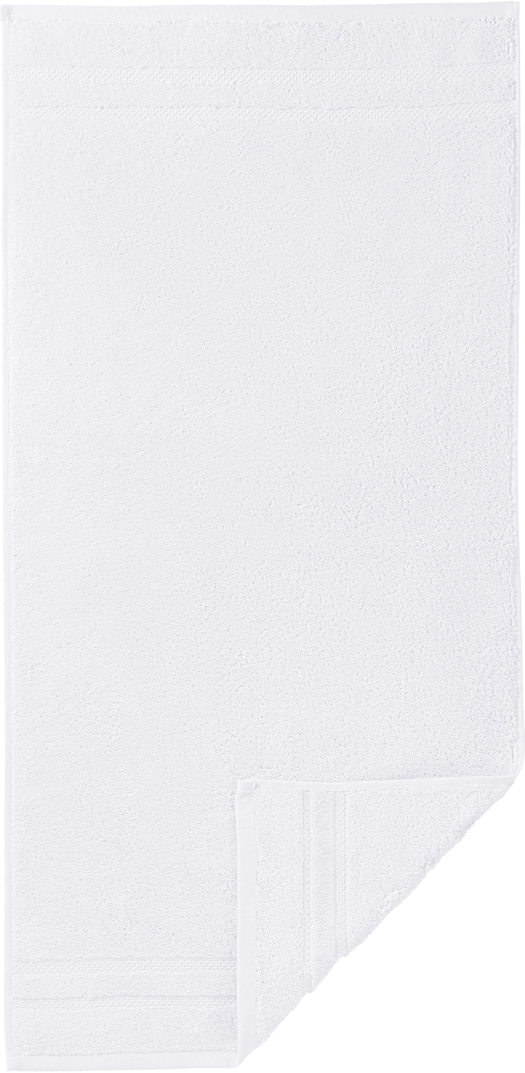 Egeria Gästehandtuch Micro Touch, Walkfrottee (1-St), Streifenbordüre, extrem saugfähig & flauschig, 100% Baumwolle weiß