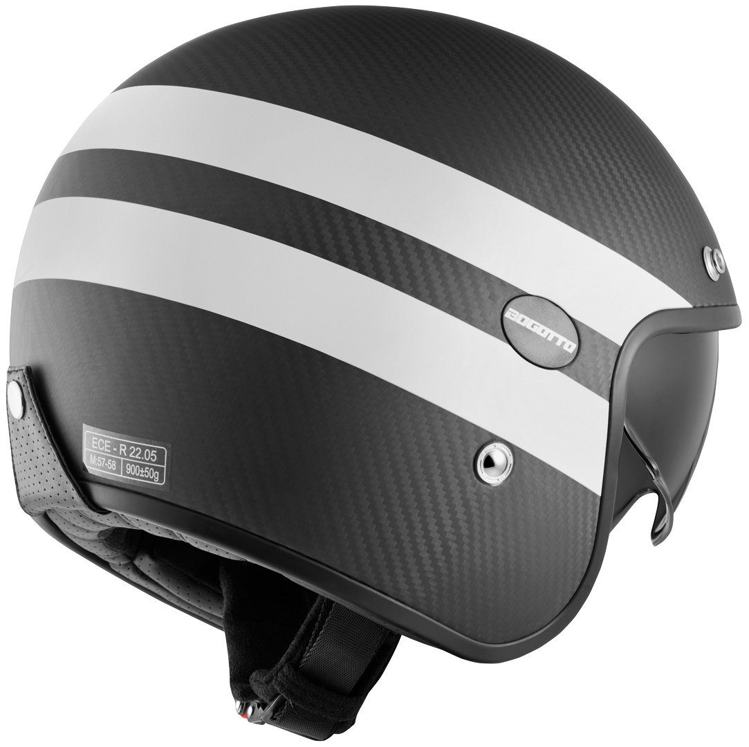Bogotto Motorradhelm V587 Crono Carbon Jethelm, integriertes Sonnenvisier