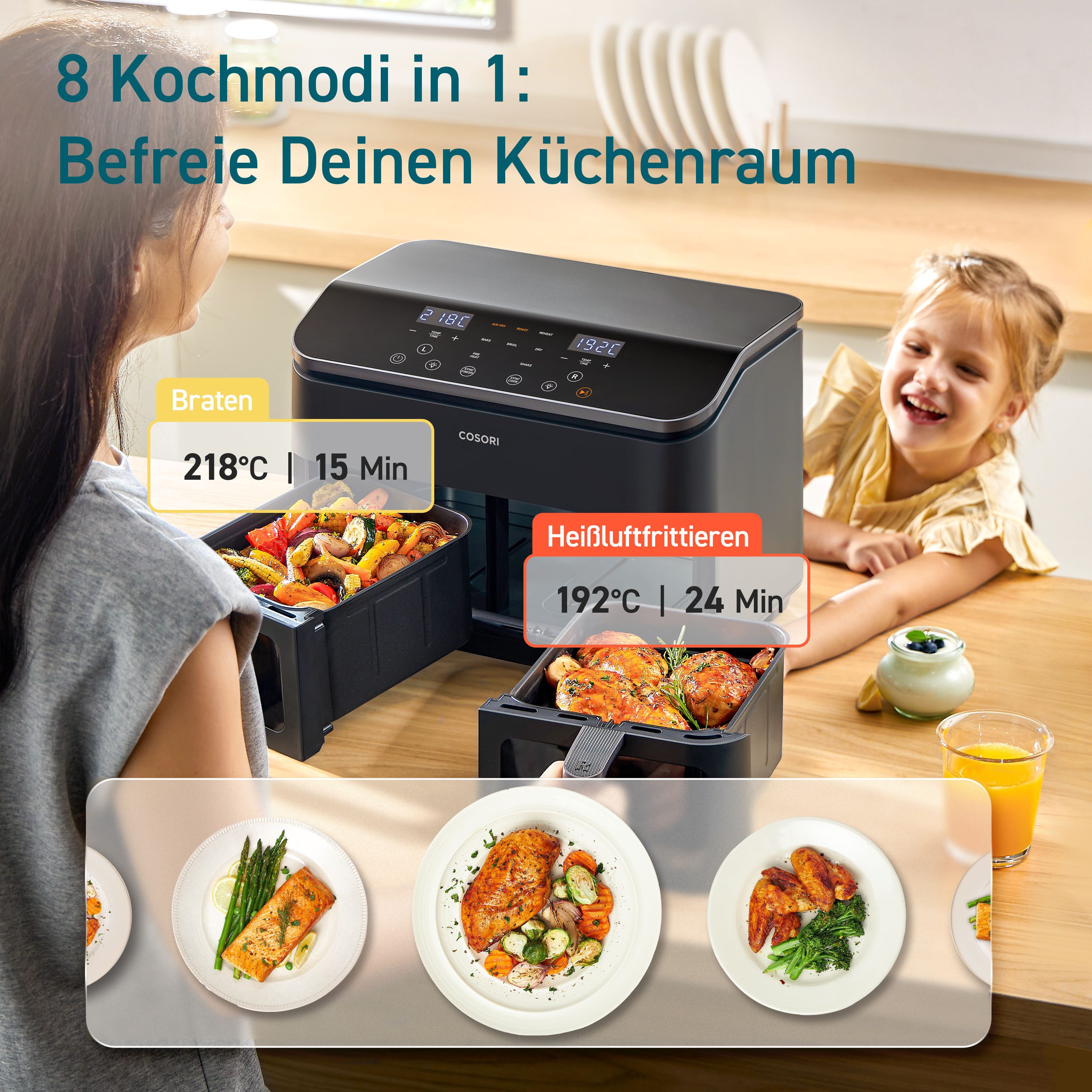 Cosori Heißluftfritteuse CAF-R901-AEUR, 1750 W