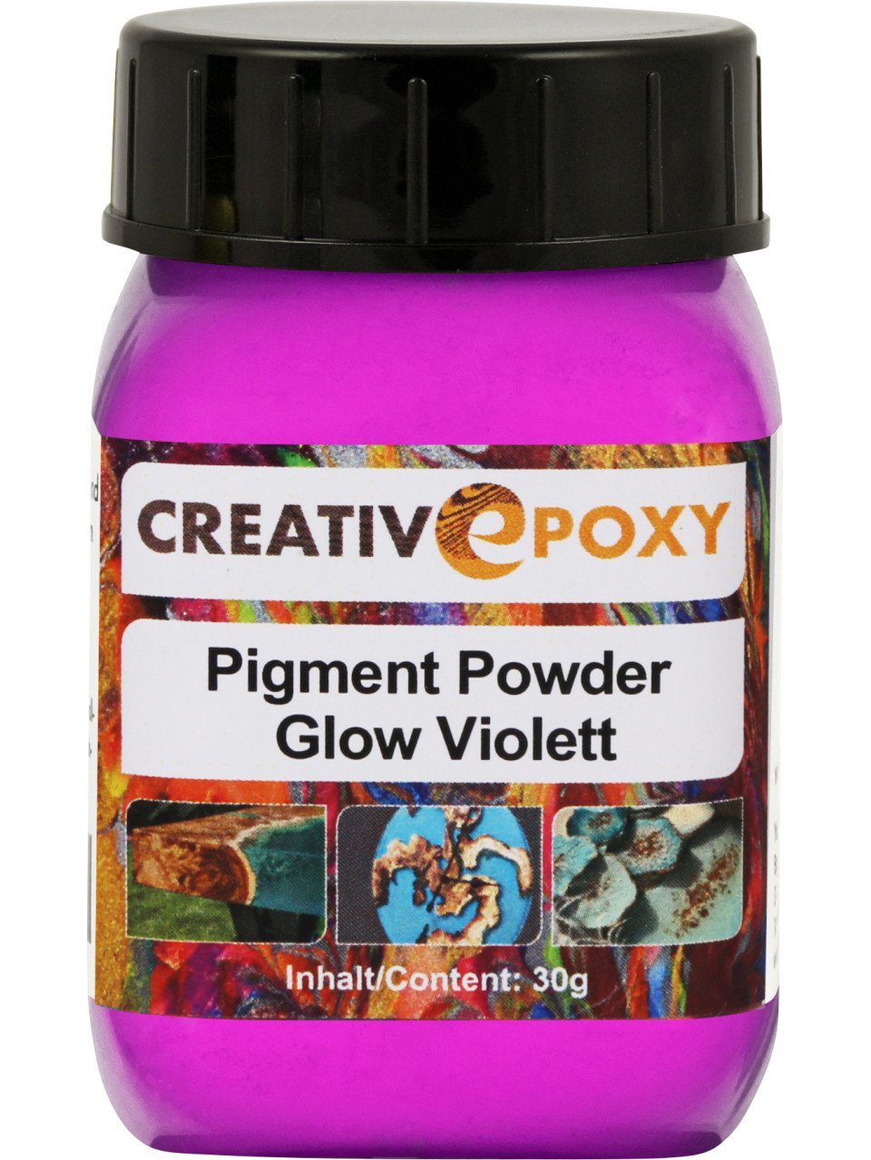 Bastelfarbe Pigment Pulver Glow Violett 30 g Blacklight, Neon