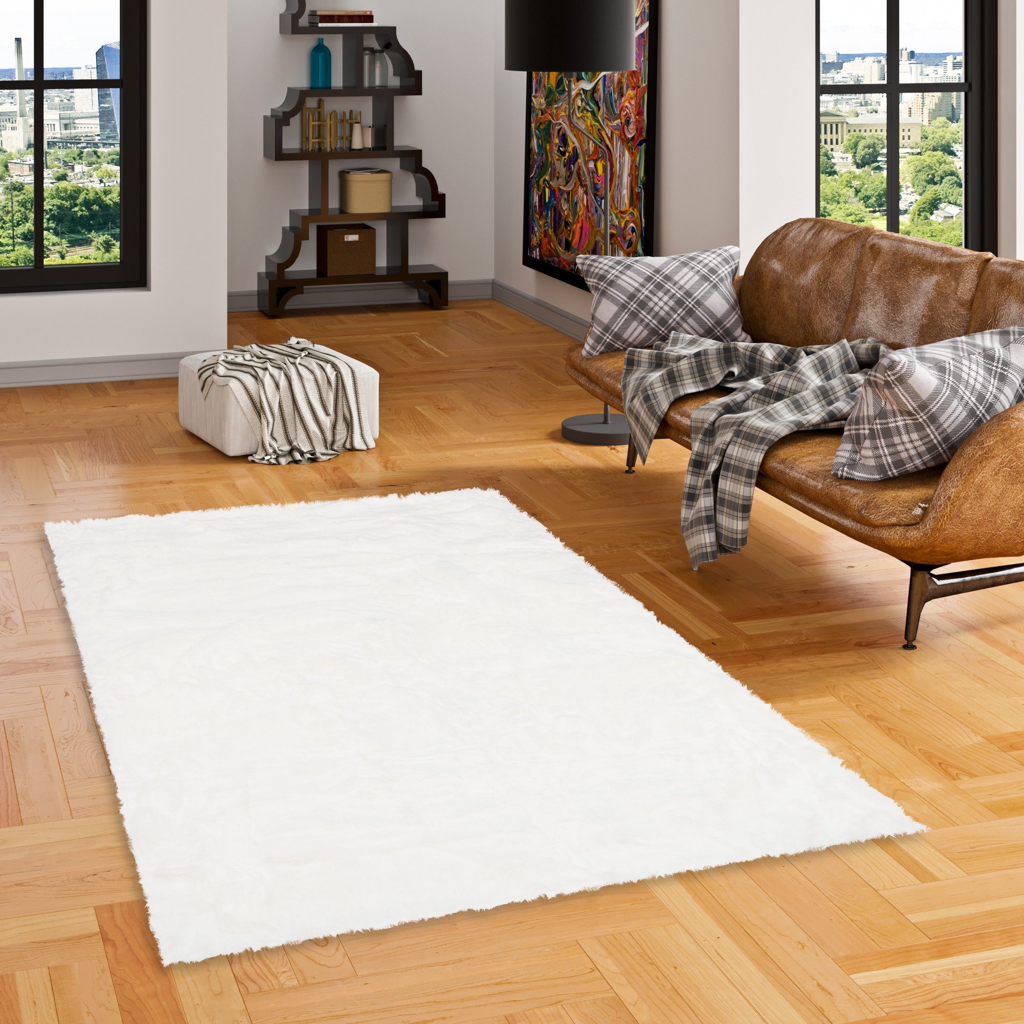 Pergamon Fellteppich Luxus Super Soft Fellteppich Aspen Meliert, Rechteckig, Höhe: 50 mm