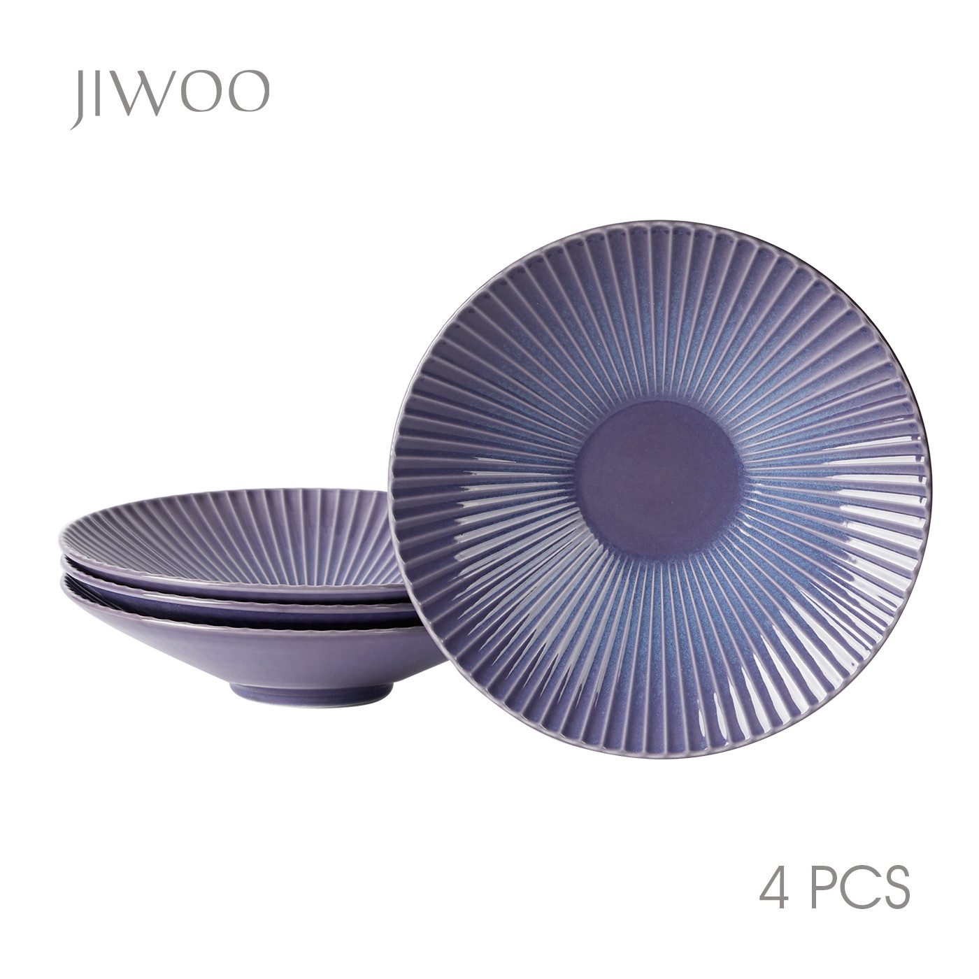 JIWOO Тарелки 4er,Ø27cm,Frühstücksteller,Salatteller,Steakteller,Dessertteller, (4 St), Keramik,Mikrowellen-und spülmaschinenfest,Glänzende Reaktivglasur